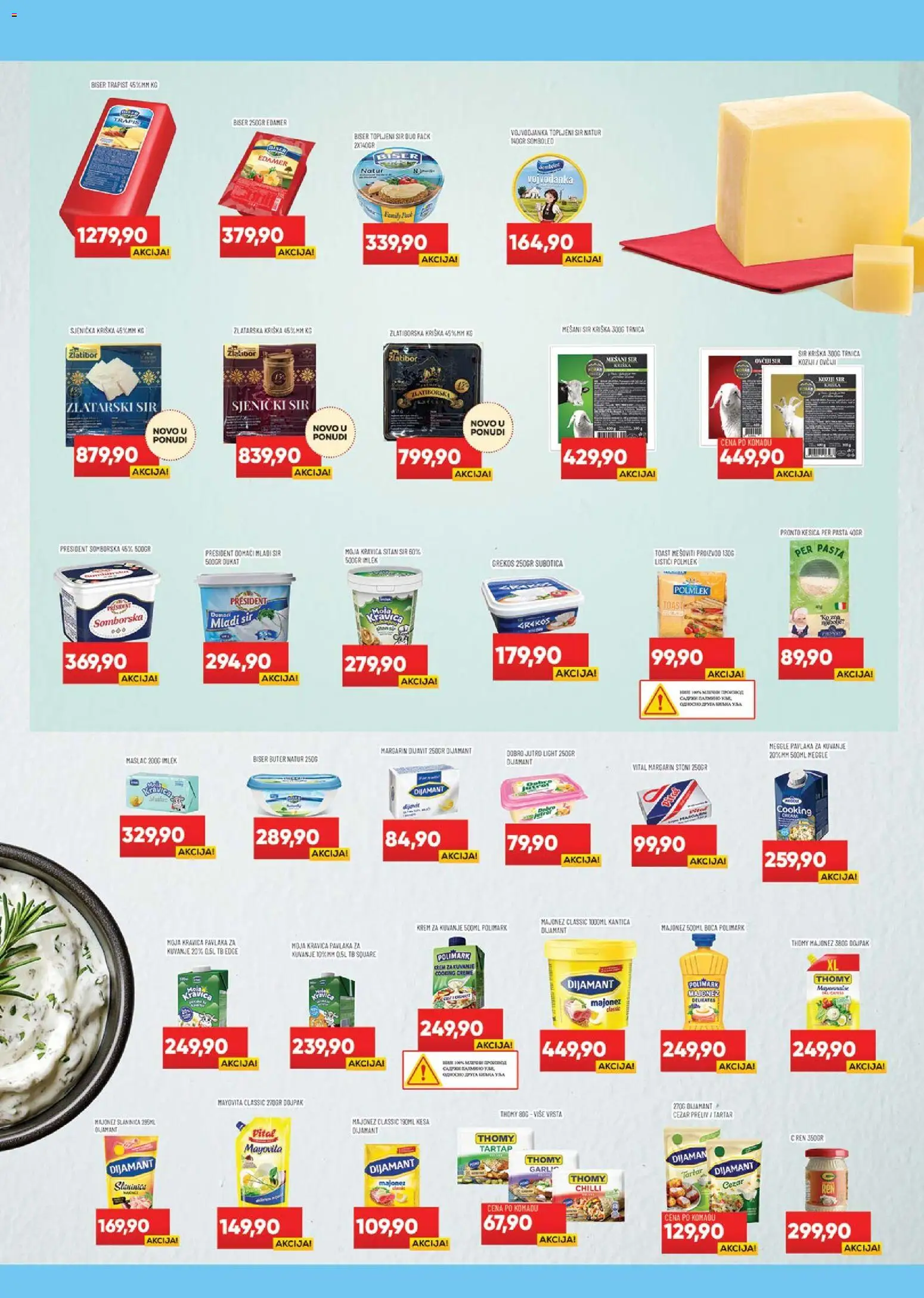 Medius katalog - važi od 07.04.2026 | Strana: 4 | Proizvode: Sjenički sir, Margarin, Sir, Topljeni sir