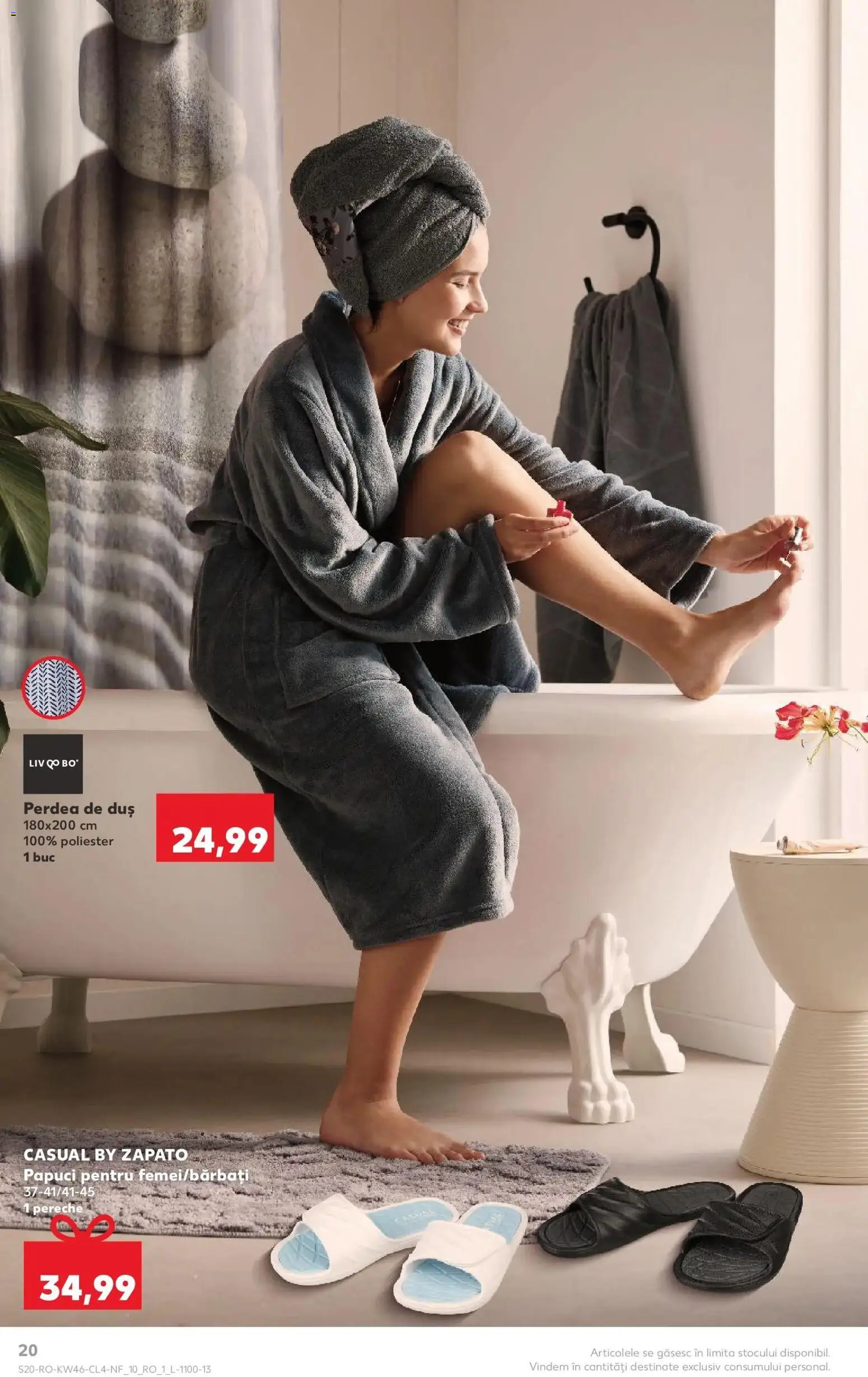 Noul catalog Kaufland – valabil de la 12.11.2025 | Pagină: 20 | Produse: Duș, Perdea, Papuci
