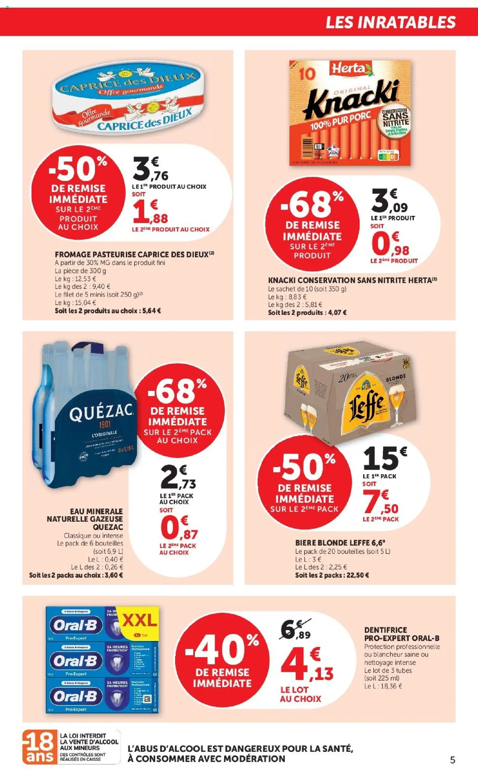 {H1} | Page: 5 | Produits: Dentifrice, Caprice des dieux, Fromage, Biere blonde leffe