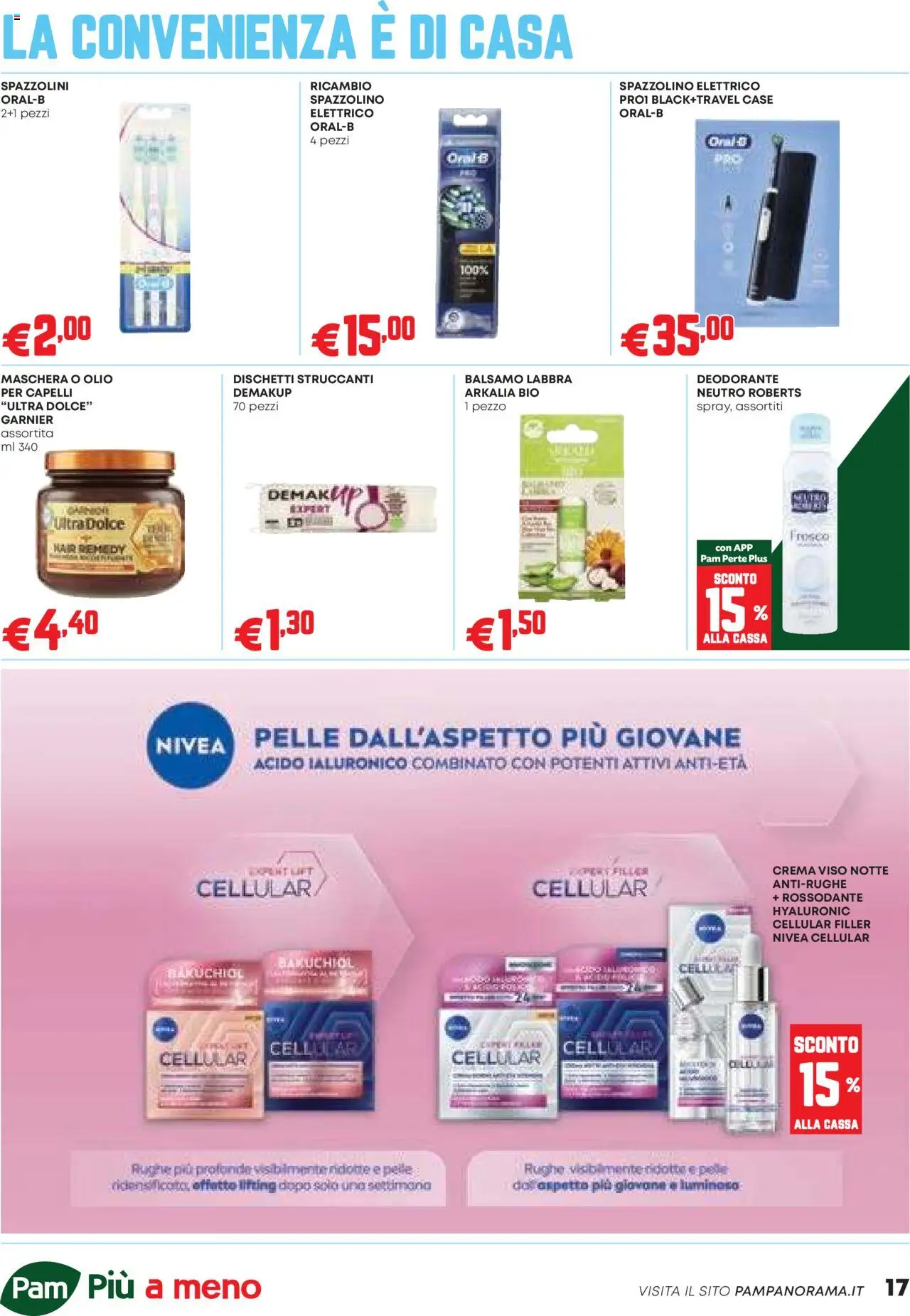 Volantino PAM del 09.10.2025 | Pagina: 17 | Prodotti: Balsamo, Crema, Maschera, Dischetti struccanti