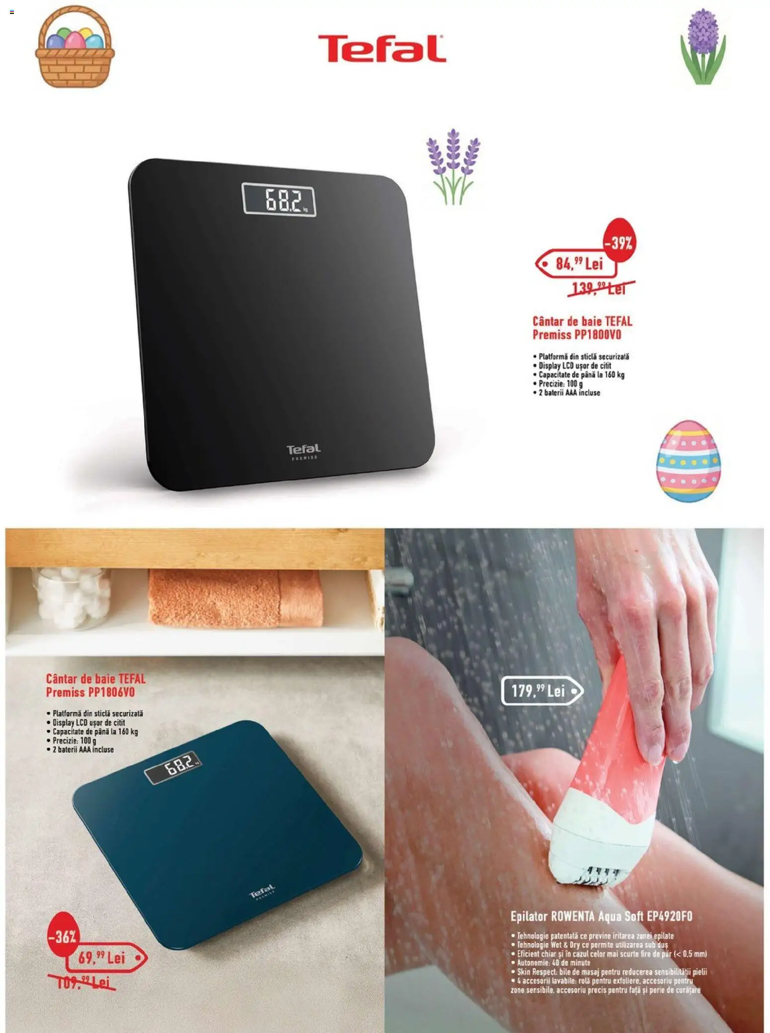 Noul catalog Carrefour – valabil de la 23.03.2026 | Pagină: 16 | Produse: Epilator, Cântar, Duș, Perie