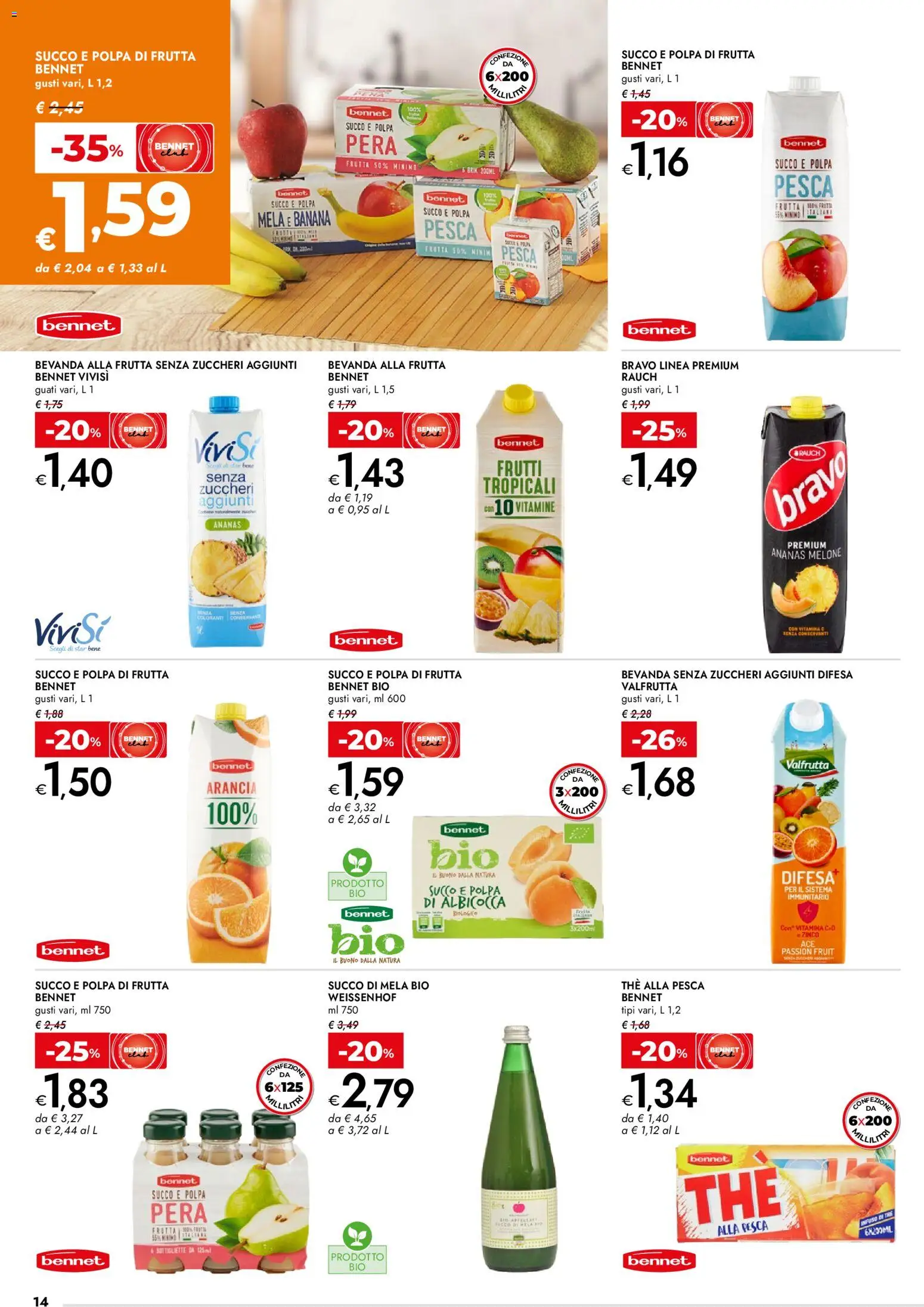 Volantino bennet del 19.02.2026 | Pagina: 14 | Prodotti: Frutta, Pesca, Ananas, Melone