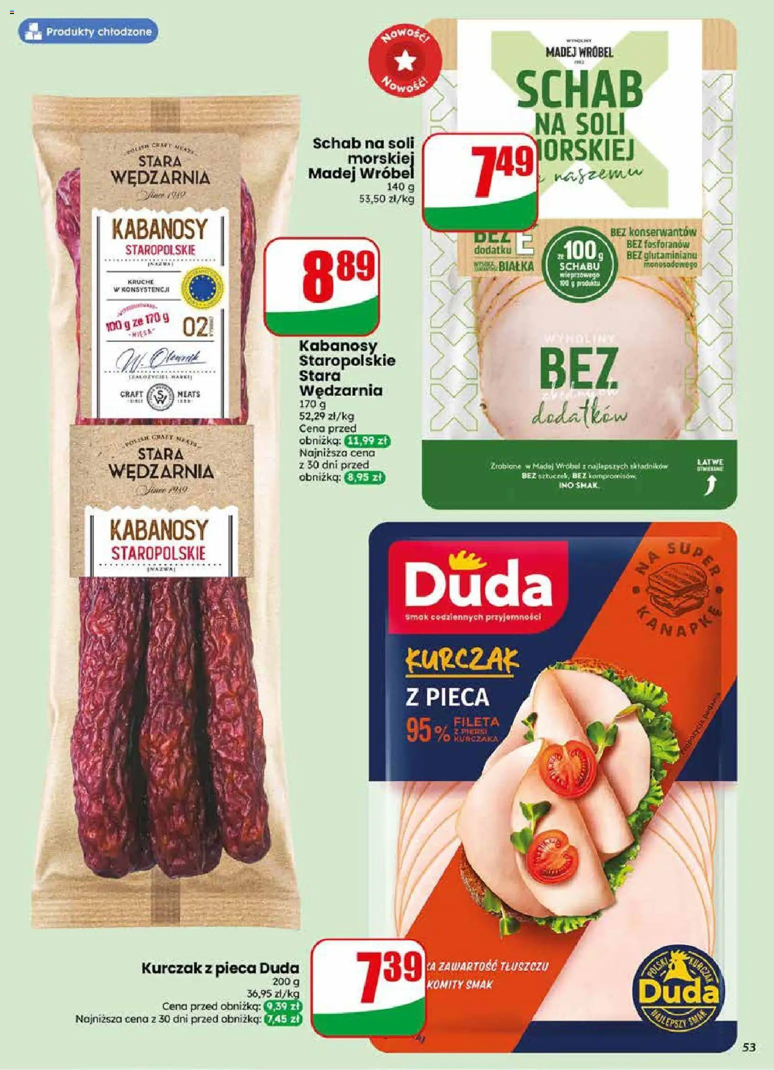 Dino gazetka od 29.04.2026 | Strona: 53 | Produkty: Kurczak, Schab, Kabanosy