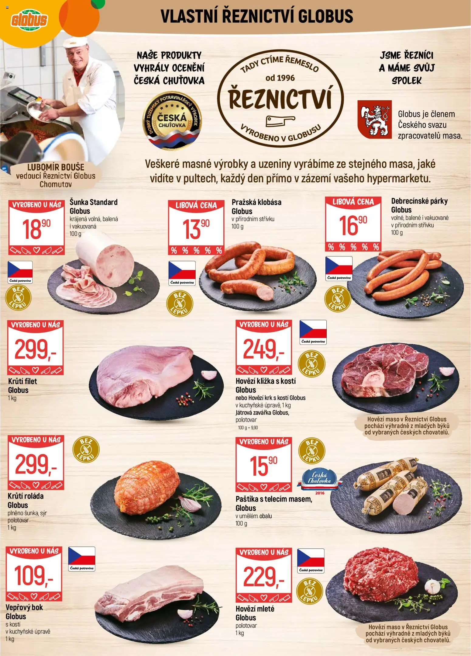 Globus leták - Chomutov od 04.03.2026 | Strana: 5 | Produkty: Vepřový bok, Klobása, Filet, Krůtí roláda