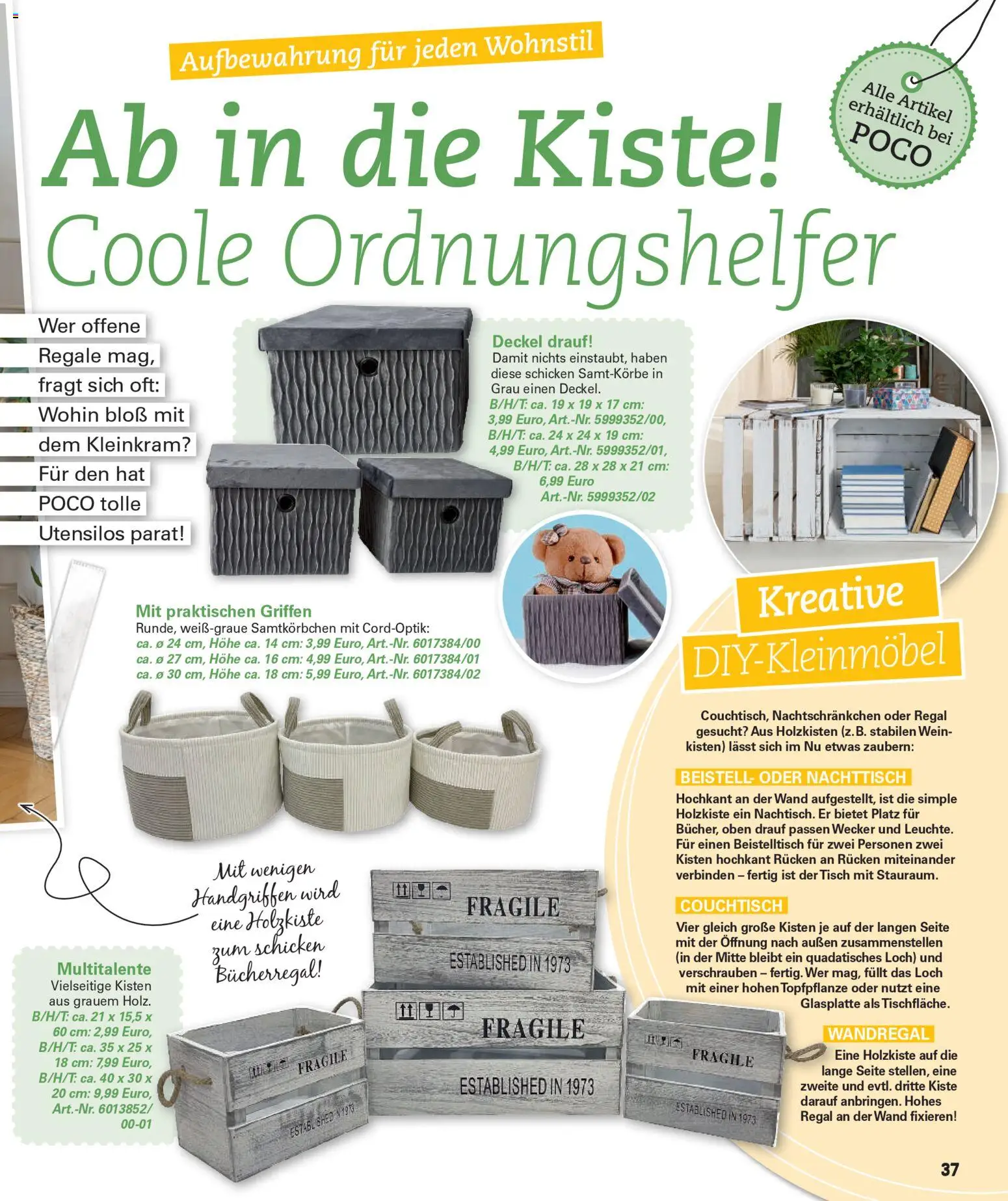 Poco Prospekt Wohnwelt Frühling 2026 – gültig ab 16.02.2026 | Seite: 37 | Produkte: Beistelltisch, Nachttisch, Couchtisch, Regal