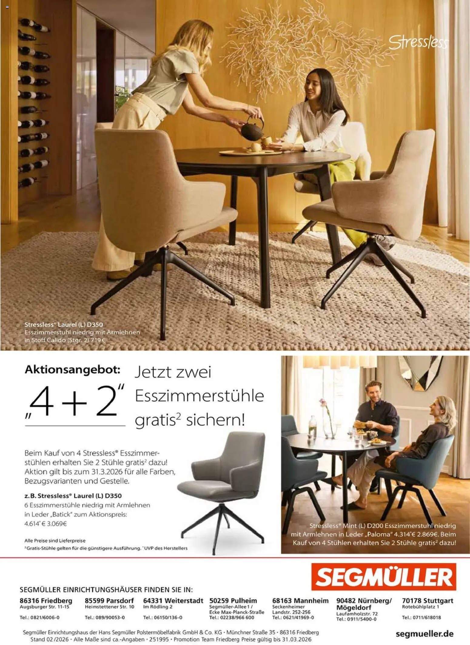 Segmüller Stressless – gültig ab 01.02.2026 | Seite: 8 | Produkte: Esszimmerstühle