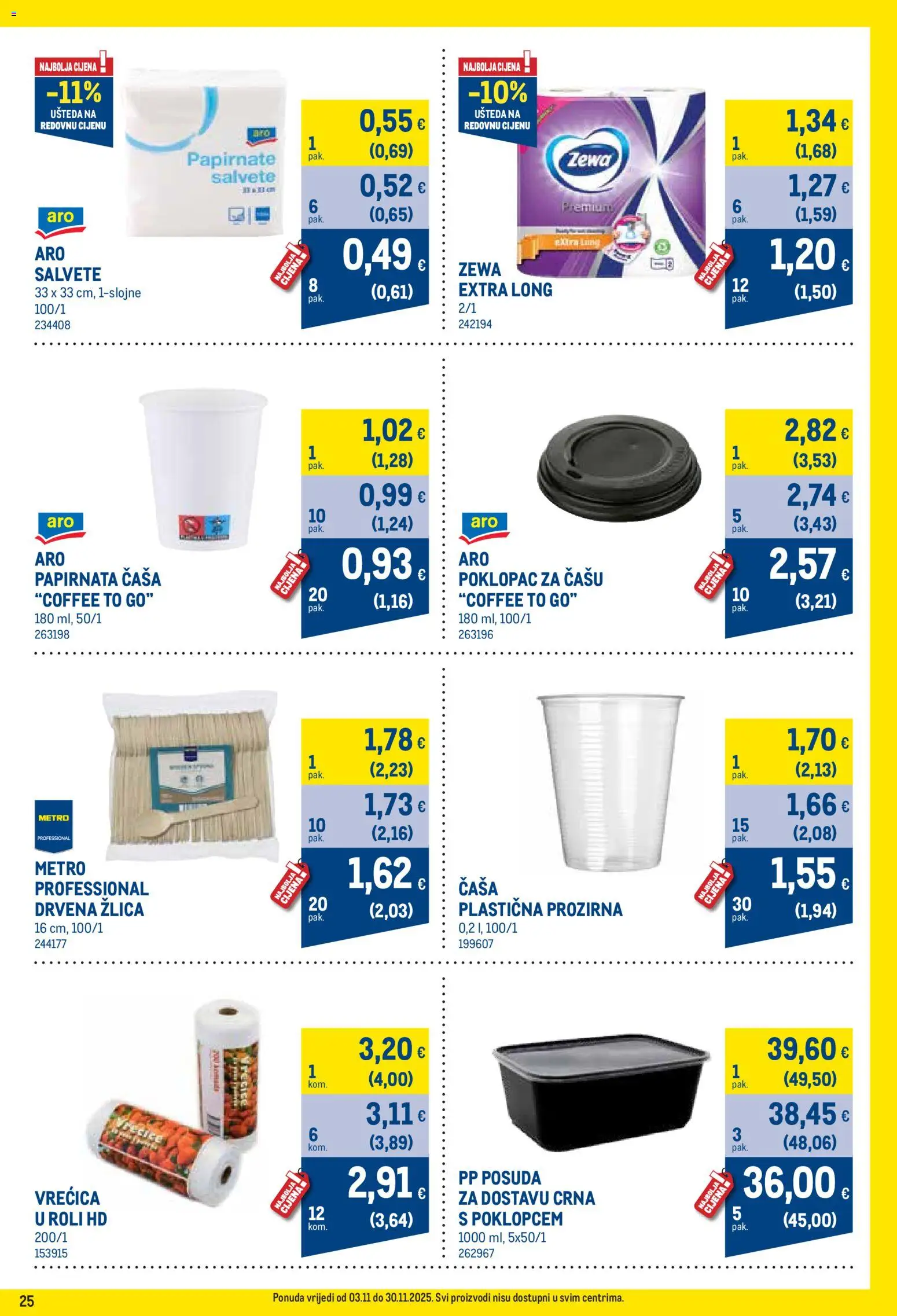 Metro katalog | vrijedi od 03.11.2025 | Stranica: 25 | Proizvodi: Salvete, Zewa