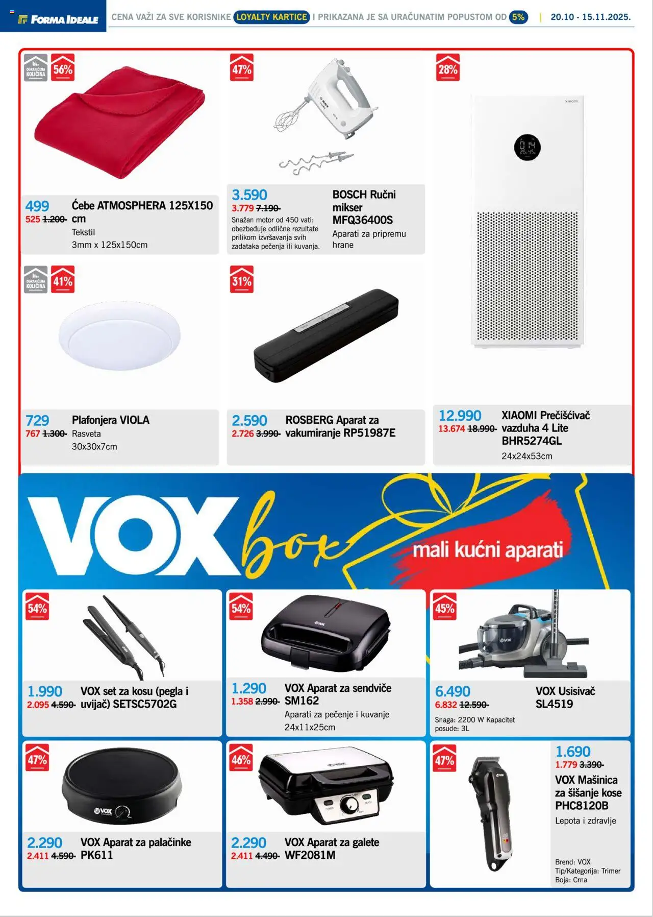 Forma Ideale katalog - važi od 20.10.2025 | Strana: 3 | Proizvode: Aparat za palačinke, Usisivač, Mikser, Trimer