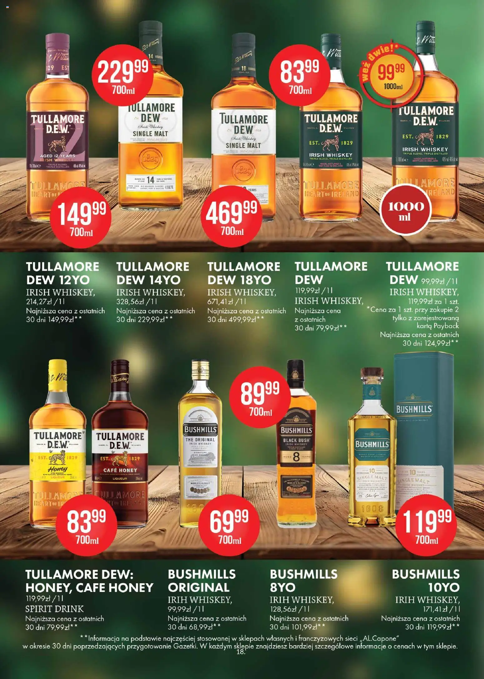 Al.Capone Gazetka od 13.11.2025 | Strona: 18 | Produkty: Karta, Tullamore Dew