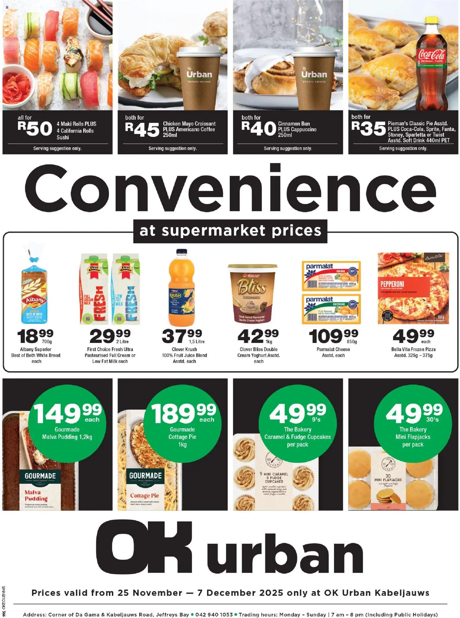 New OK Foods catalogue – valid from 25.11.2025 | Page: 1 | Products: Yoghurt, Coffee, Juice, Caramel