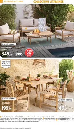 Intermarché - Prévisualisation de CHAISE BOIS, En Acacia - Dim. 55x52x79cm - Finition: bois blanchi dont 0,71 € d'éco-participation mobilier valide à partir de 24.03.2026 | Page: 12