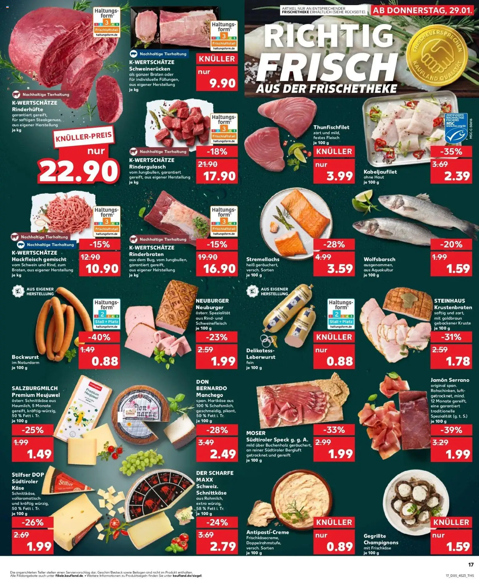 Kaufland prospekt Landau In Der Pfalz	 – gültig ab 02.02.2026 | Seite: 17 | Produkte: Rinderbraten, Käse, Schweinerucken, Frischkase