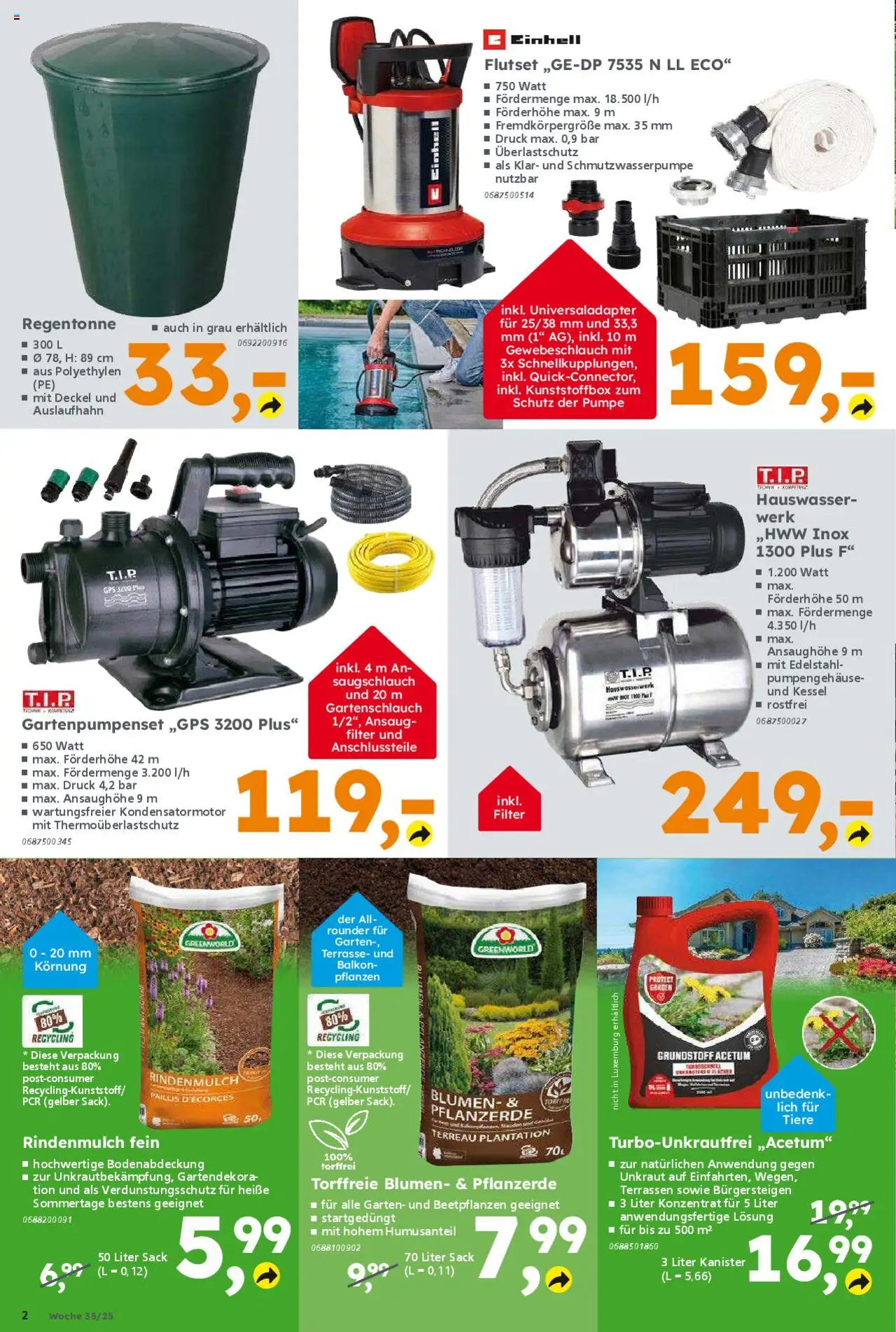 Globus Baumarkt Prospekt 	 - gültig ab dem 25.08.2025 | Seite: 2 | Produkte: Rindenmulch, Pflanzerde, Blumen