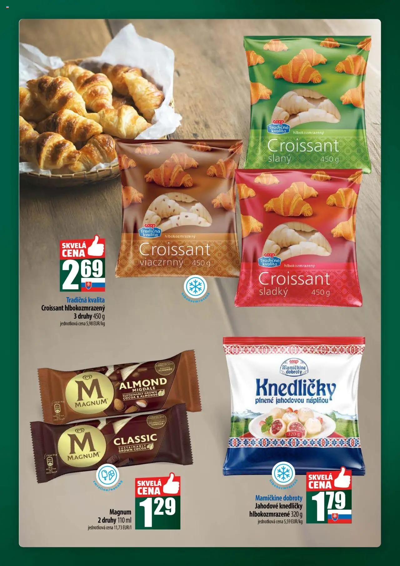 Nové COOP Jednota akcie – leták je platný od 02.10.2025 | Strana: 17 | Produkty: Croissant, Zmrzlina, Magnum