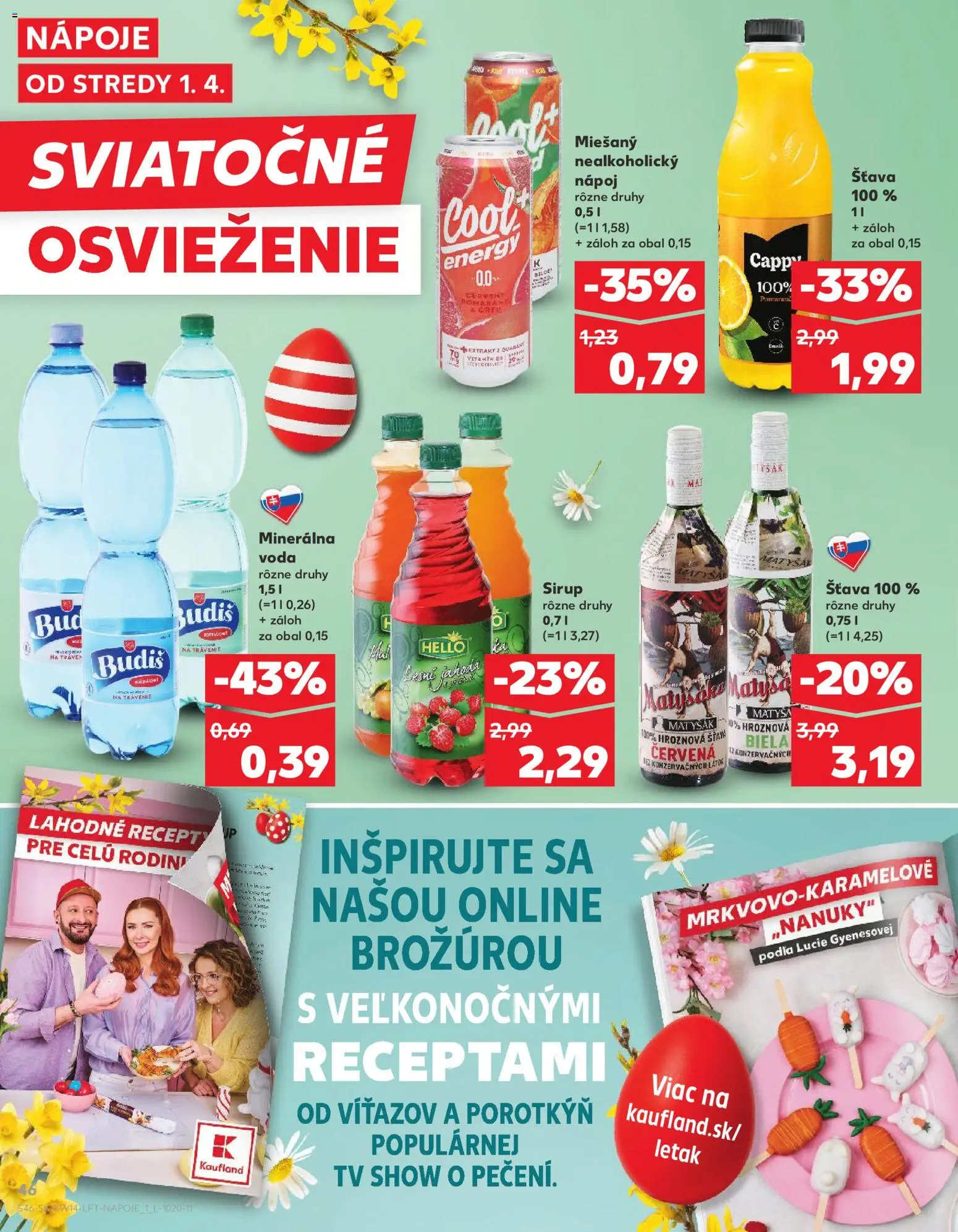 Nové Kaufland akcie – leták je platný od 01.04.2026 | Strana: 46 | Produkty: Tv, Voda, Minerálna voda