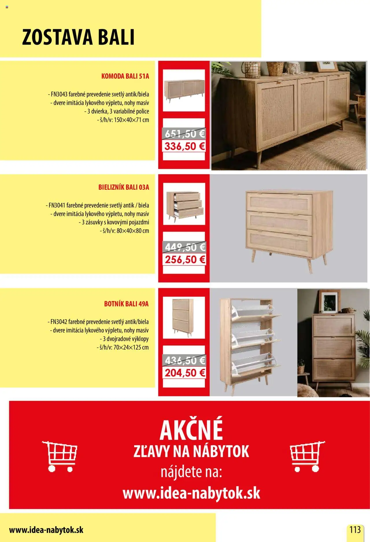 Nové IDEA nábytok akcie – leták je platný od 15.02.2025 | Strana: 113 | Produkty: Nábytok, Botník, Police, Komoda