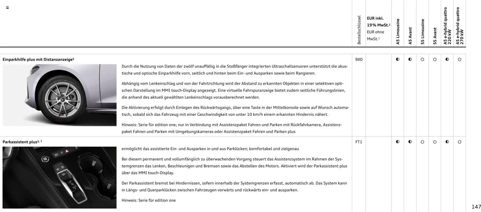 Audi A5 – gültig ab 28.10.2025 | Seite: 147