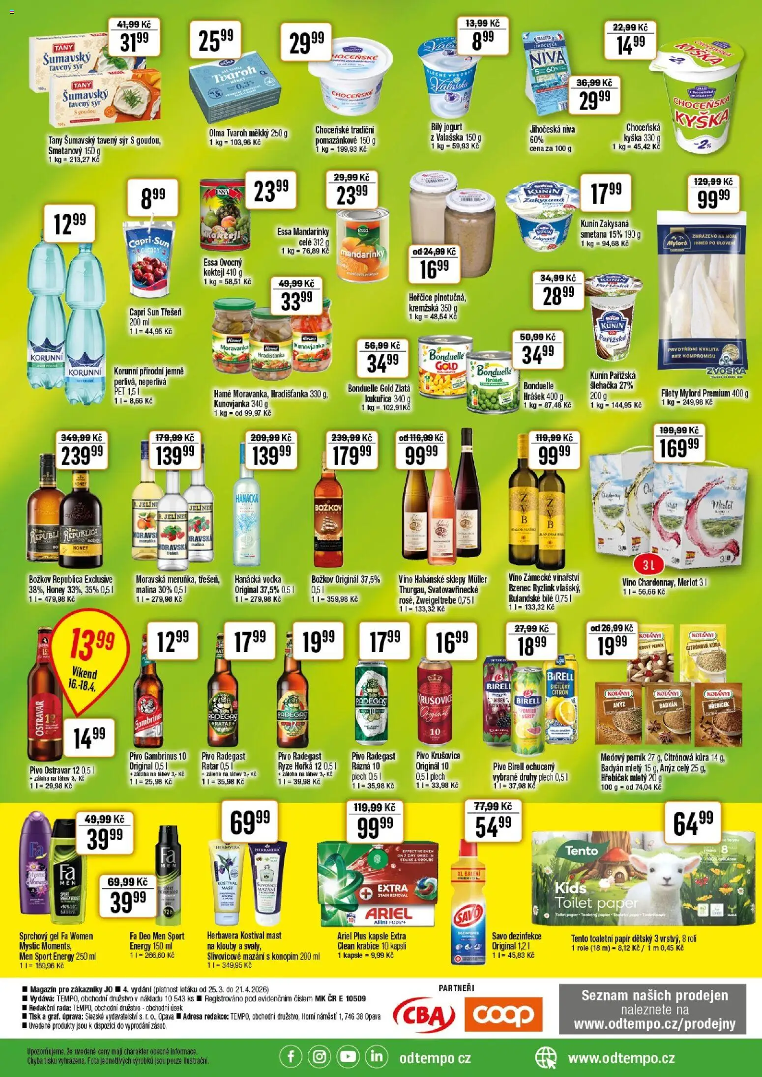 Tempo leták - JO od 25.03.2026 | Strana: 2 | Produkty: Kapsle, Krabice, Gambrinus, Láhev