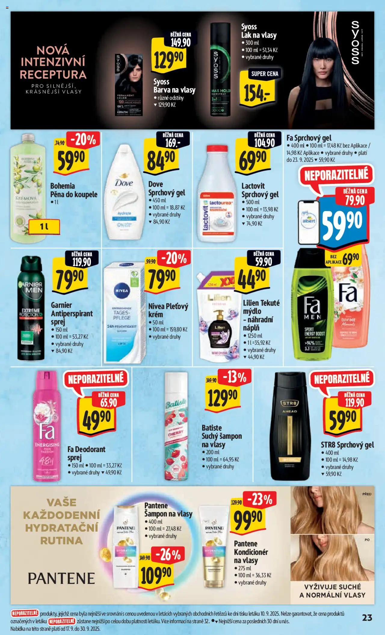 Albert leták - Hypermarket od 17.09.2025 | Strana: 31 | Produkty: Mýdlo, Nivea, Suchý šampon, Kondicionér