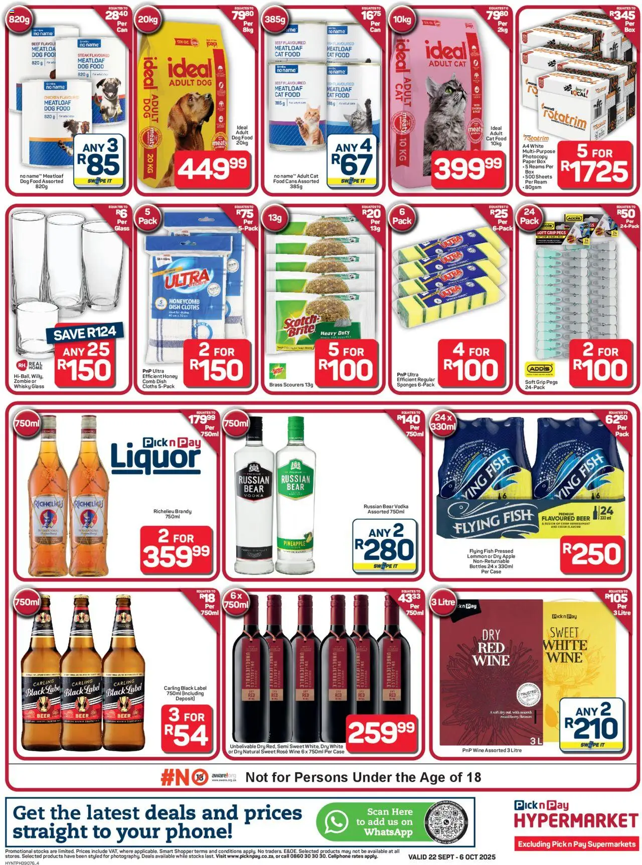 New Pick n Pay catalogue – valid from 22.09.2025 | Page: 4 | Products: Steak, Chicken, Vodka, Dog food