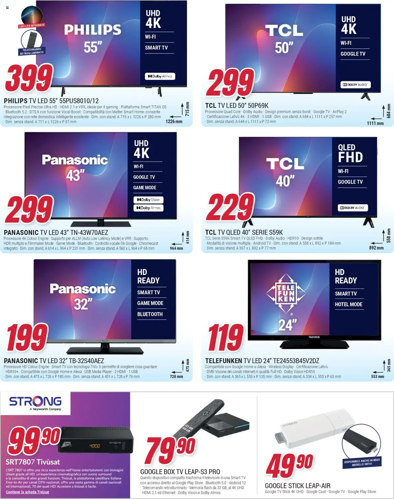 Volantino Trony del 11.09.2025 | Pagina: 6 | Prodotti: smart TV, TV, Satellitare, USB