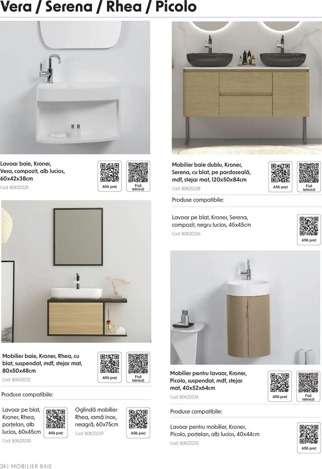 Catalog Romstal – valabil de la 25.11.2024 | Pagină: 34 | Produse: Lavoar, Oglindă