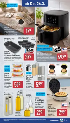 Aldi Prospekt 	 ab 23.03.2026 gültig | Seite: 31 | Produkte: Mühle, Öl, Essig, Waffeleisen