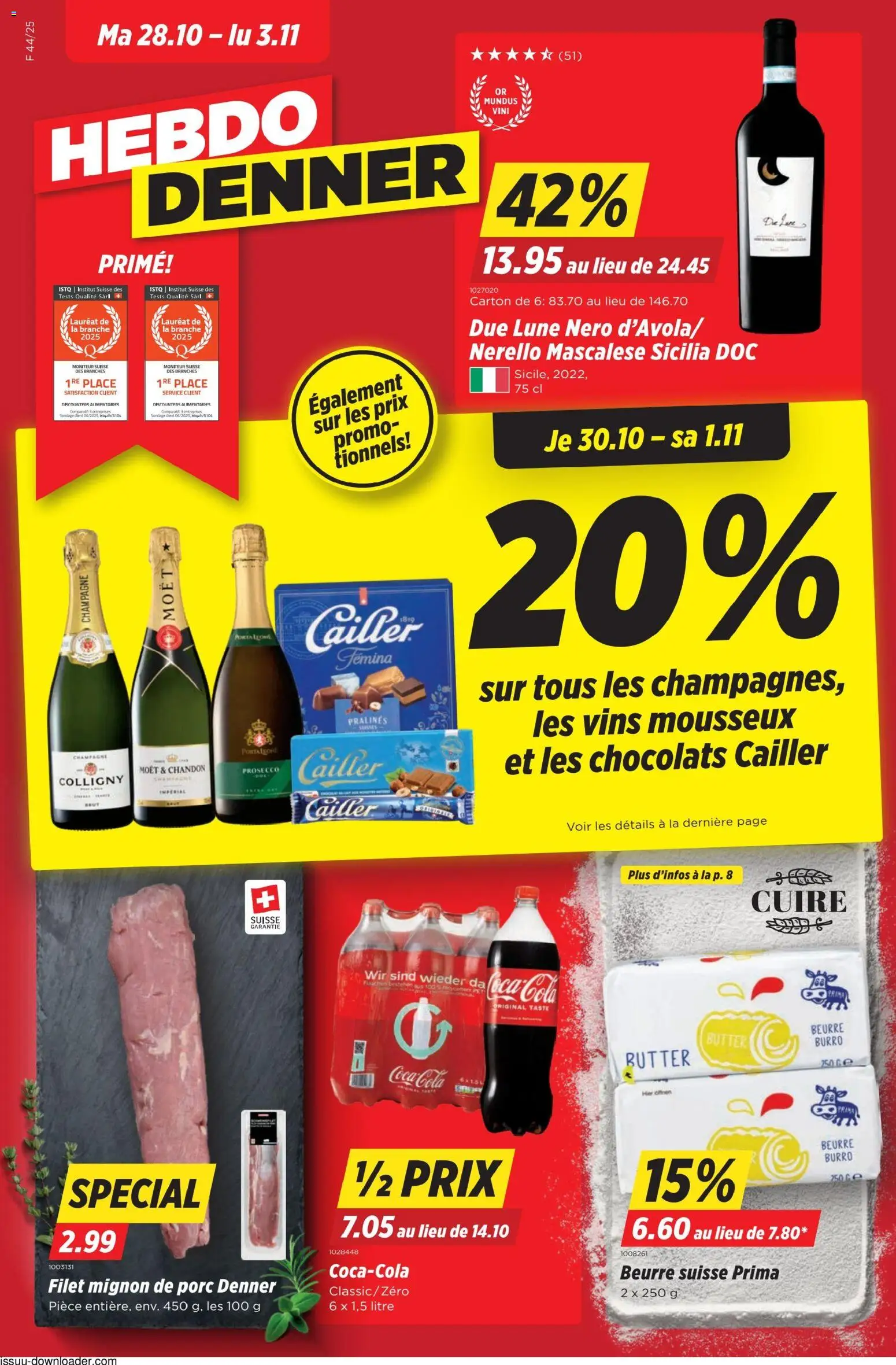 Denner Aktionen FR – gültig ab 28.10.2025 | Seite: 1 | Produkte: Coca Cola, Butter