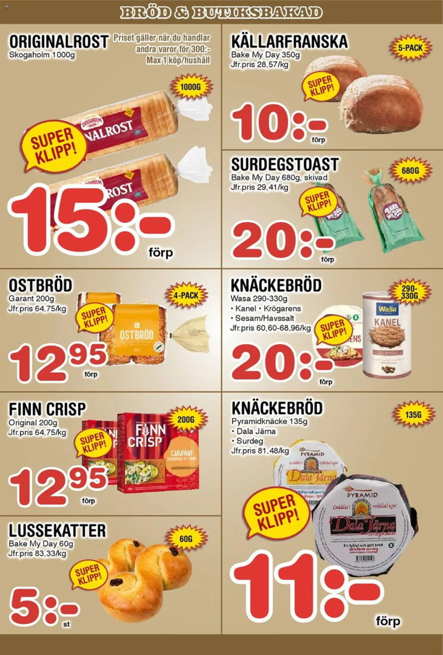 Nya Pulsen reklamblad aktuell från 15.12.2025 | Sida: 16 | Produkter: Järn, Galler, Knäckebröd, Bröd