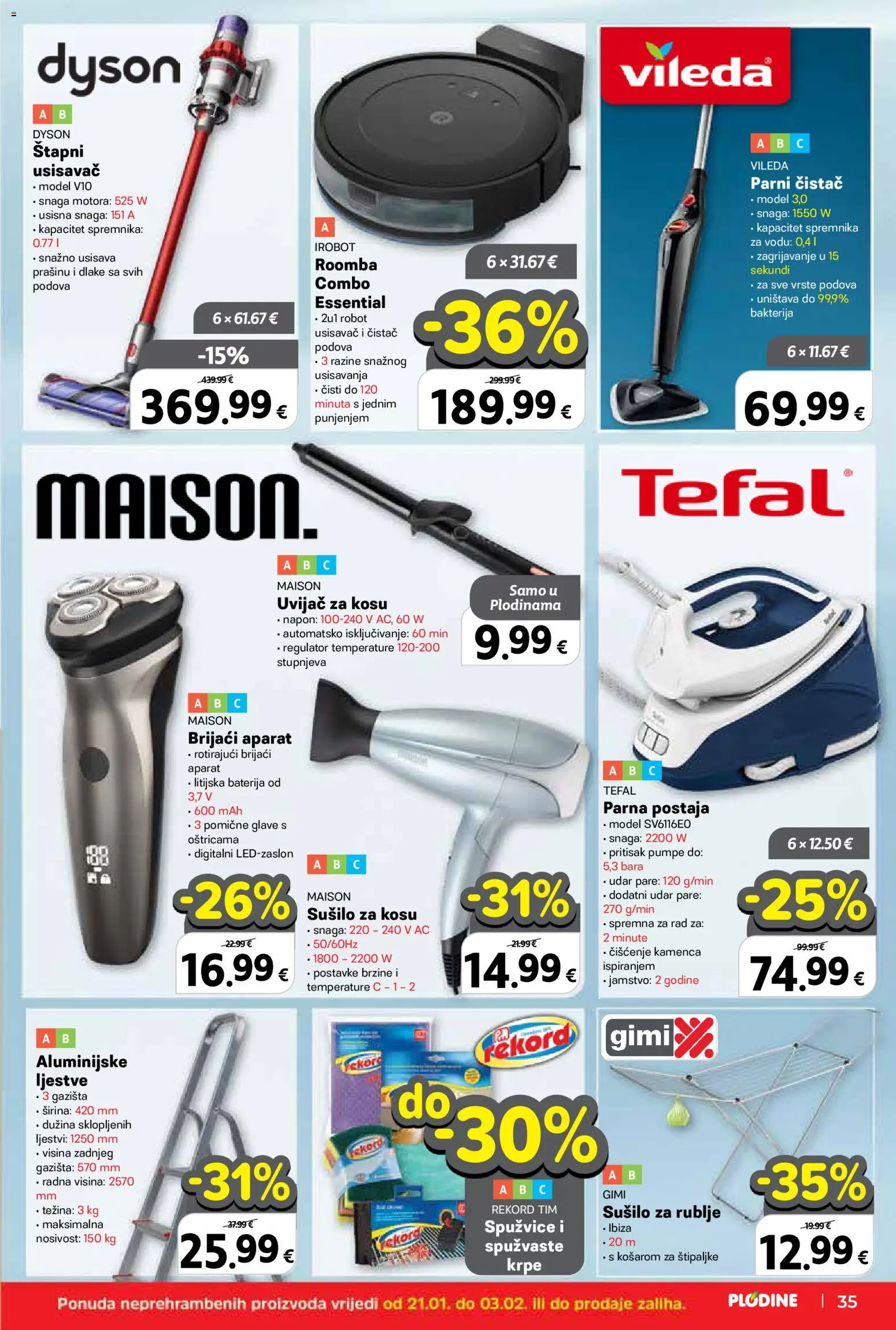 Plodine katalog | vrijedi od 21.01.2026 | Stranica: 35 | Proizvodi: Sušilo za kosu, Baterija, Štipaljke, Sušilo za rublje
