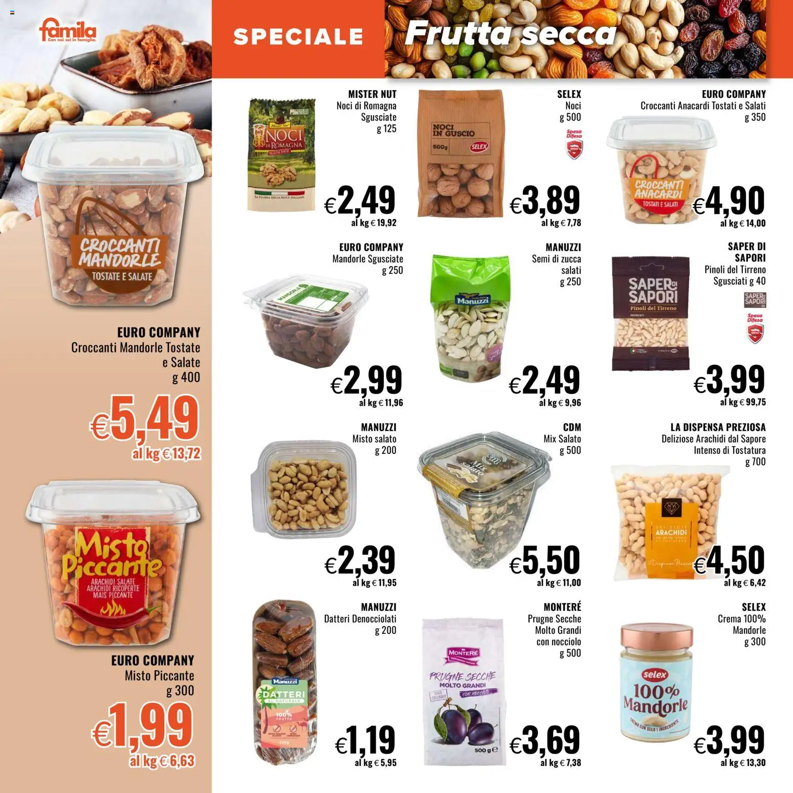 Volantino Famila del 28.12.2025 | Pagina: 18 | Prodotti: Crema, Anacardi, Arachidi, Semi di zucca