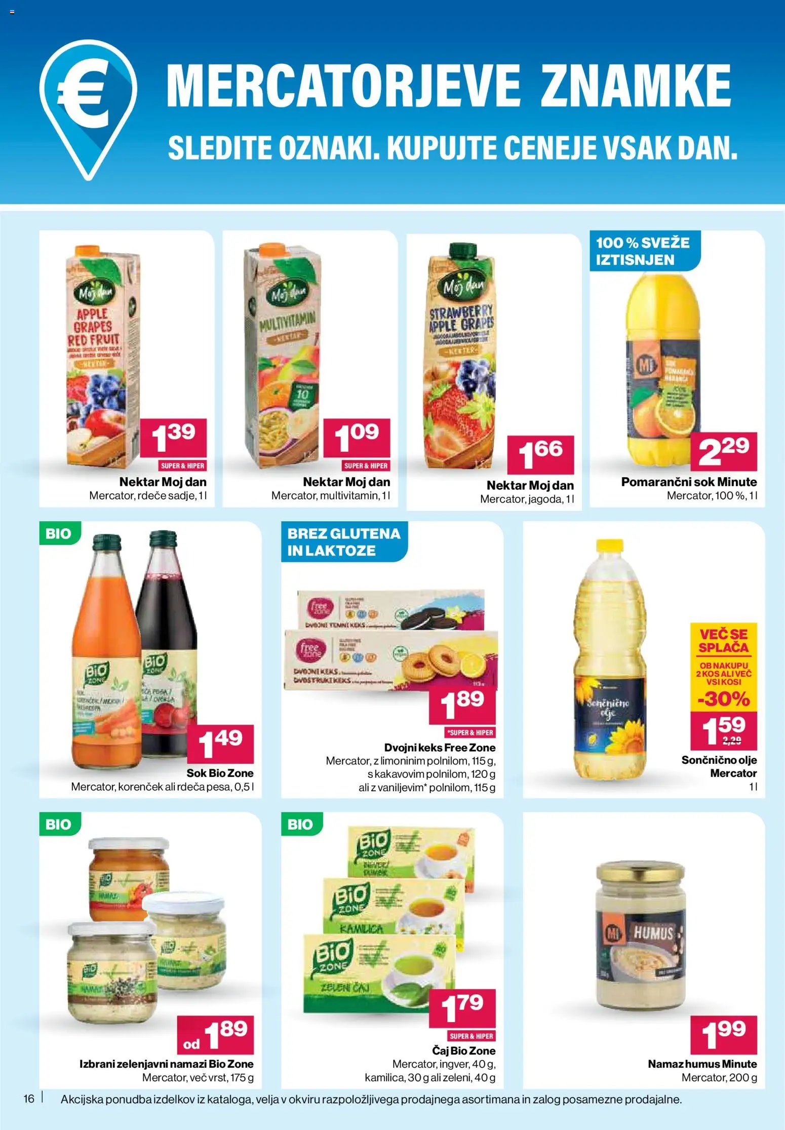 Novi Mercator katalog ponudbe – veljaven od 08.01.2026 | Stran: 16 | Izdelki: Namaz, Kos, Sok, Korencek