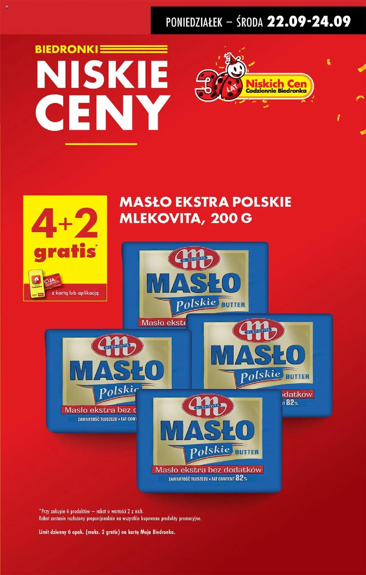 Biedronka gazetka od 22.09.2025 | Strona: 3 | Produkty: Karta, Masło Polskie, Masło