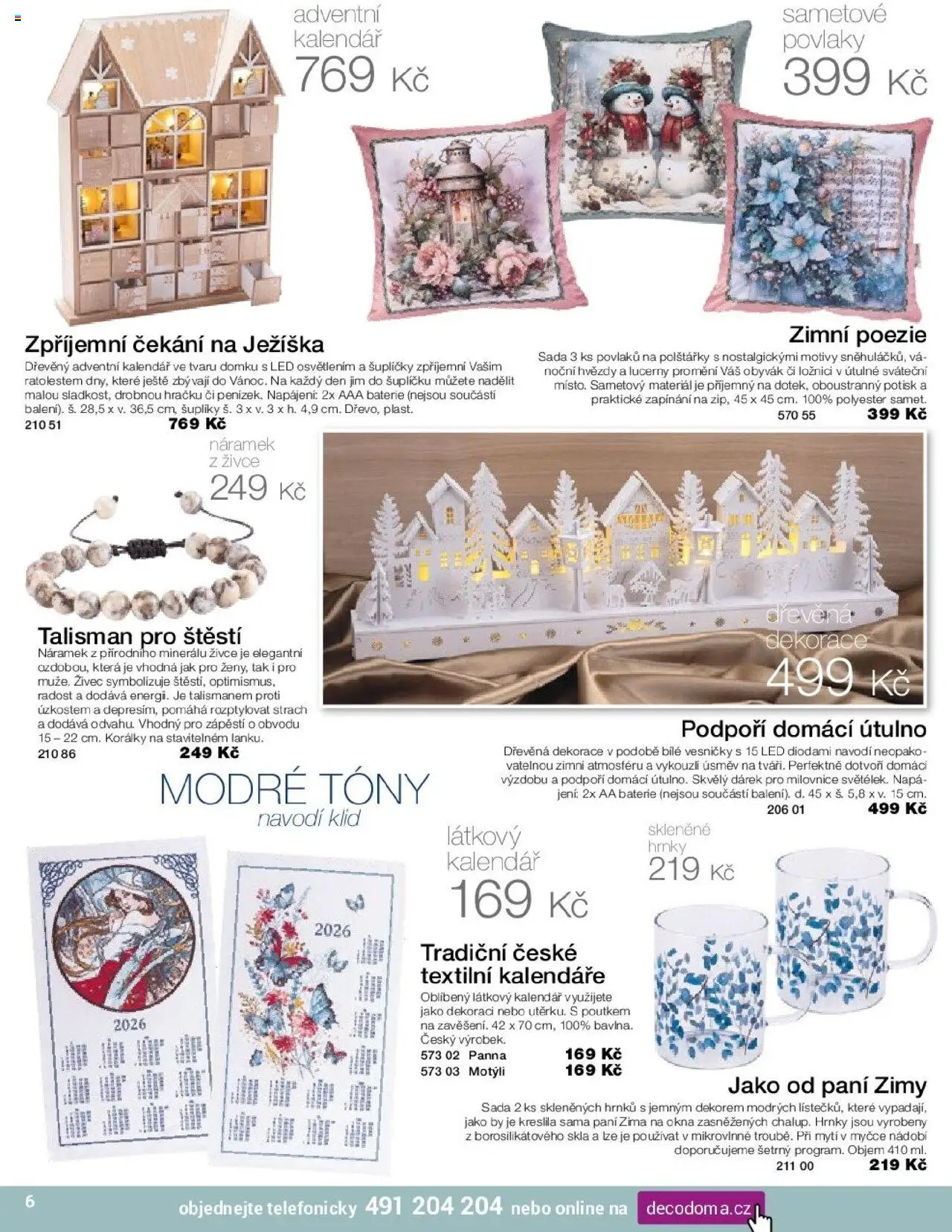 Decodoma katalog Vánoce 2025 od 09.10.2025 | Strana: 6 | Produkty: Adventní kalendář, Kalendář, LED, Dekorace