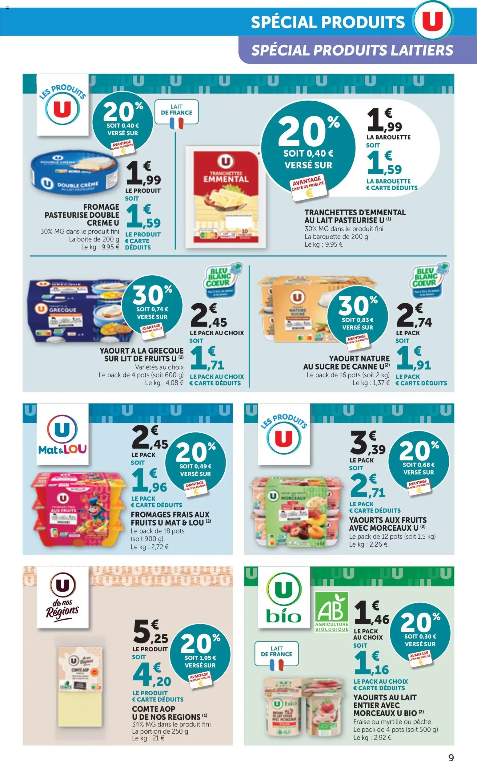 {H1} | Page: 9 | Produits: Fraise, Yaourt à La Grecque, Sucre de canne, Fromage