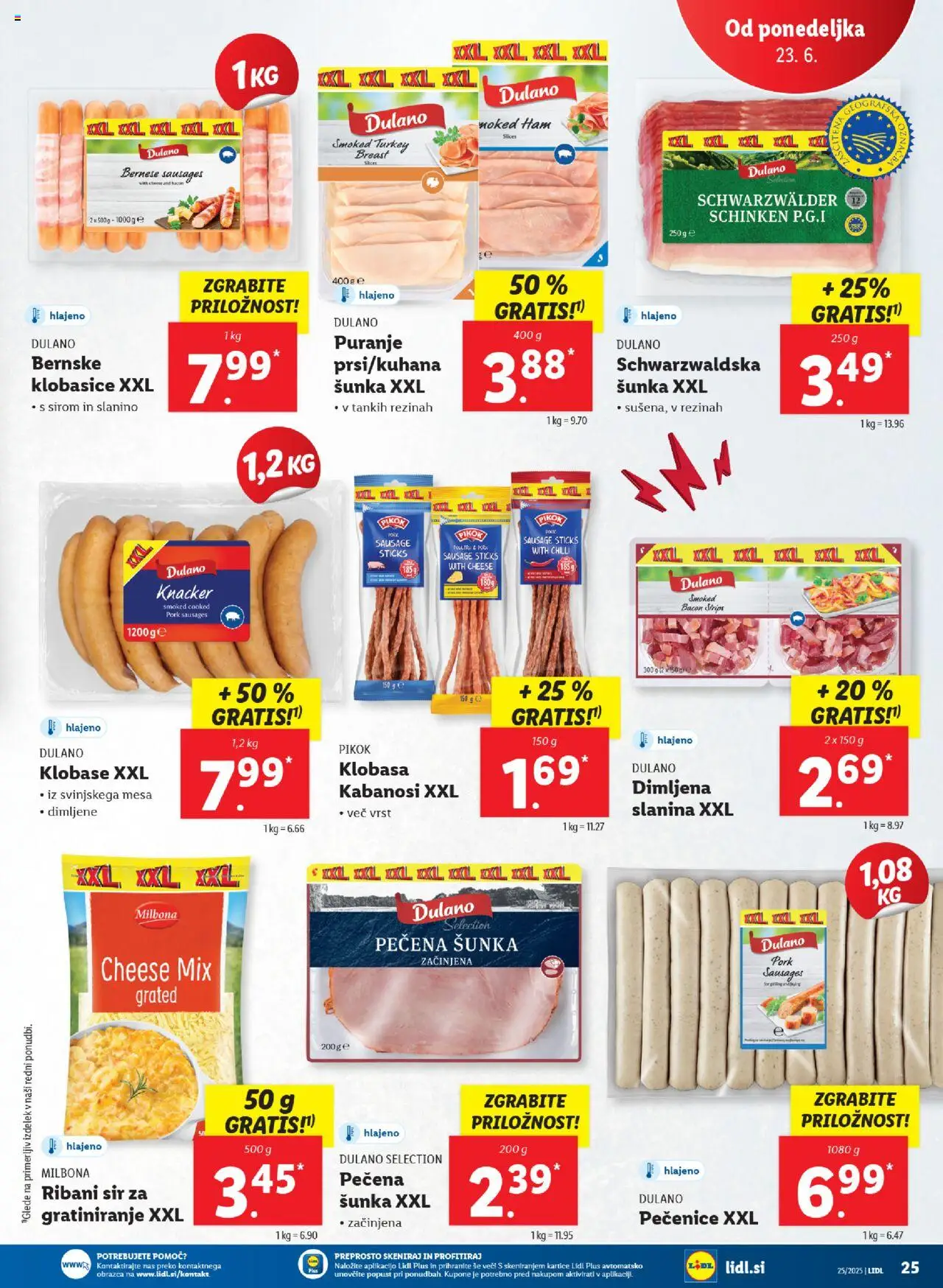Lidl katalog │ velja od 19.06.2025 | Stran: 53 | Izdelki: Klobasice, Slanina, Sunka, Klobase