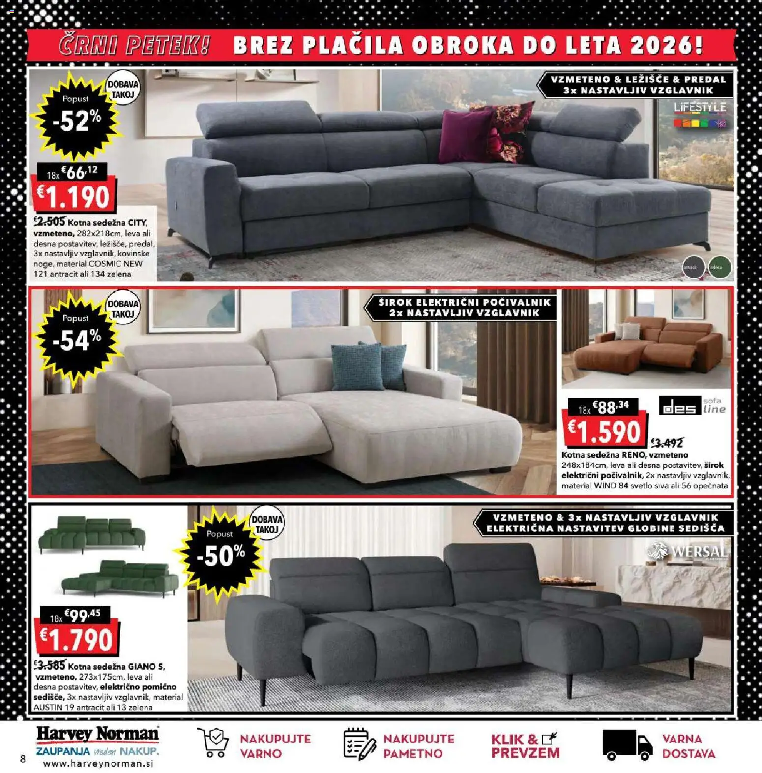 Novi Harvey Norman katalog ponudbe – veljaven od 13.11.2025 | Stran: 8 | Izdelki: Vzglavnik, Ležišče, Zelena
