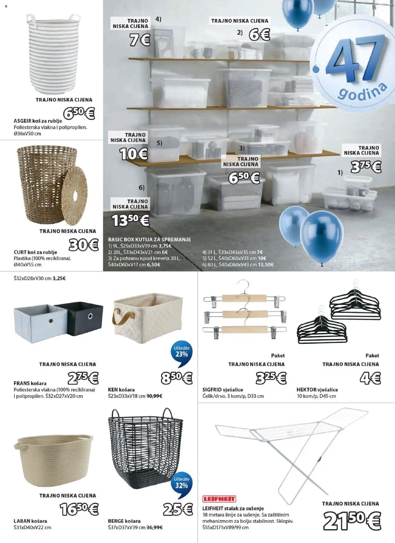 JYSK katalog | vrijedi od 08.04.2026 | Stranica: 15 | Proizvodi: Kutija, Košara, Vješalice