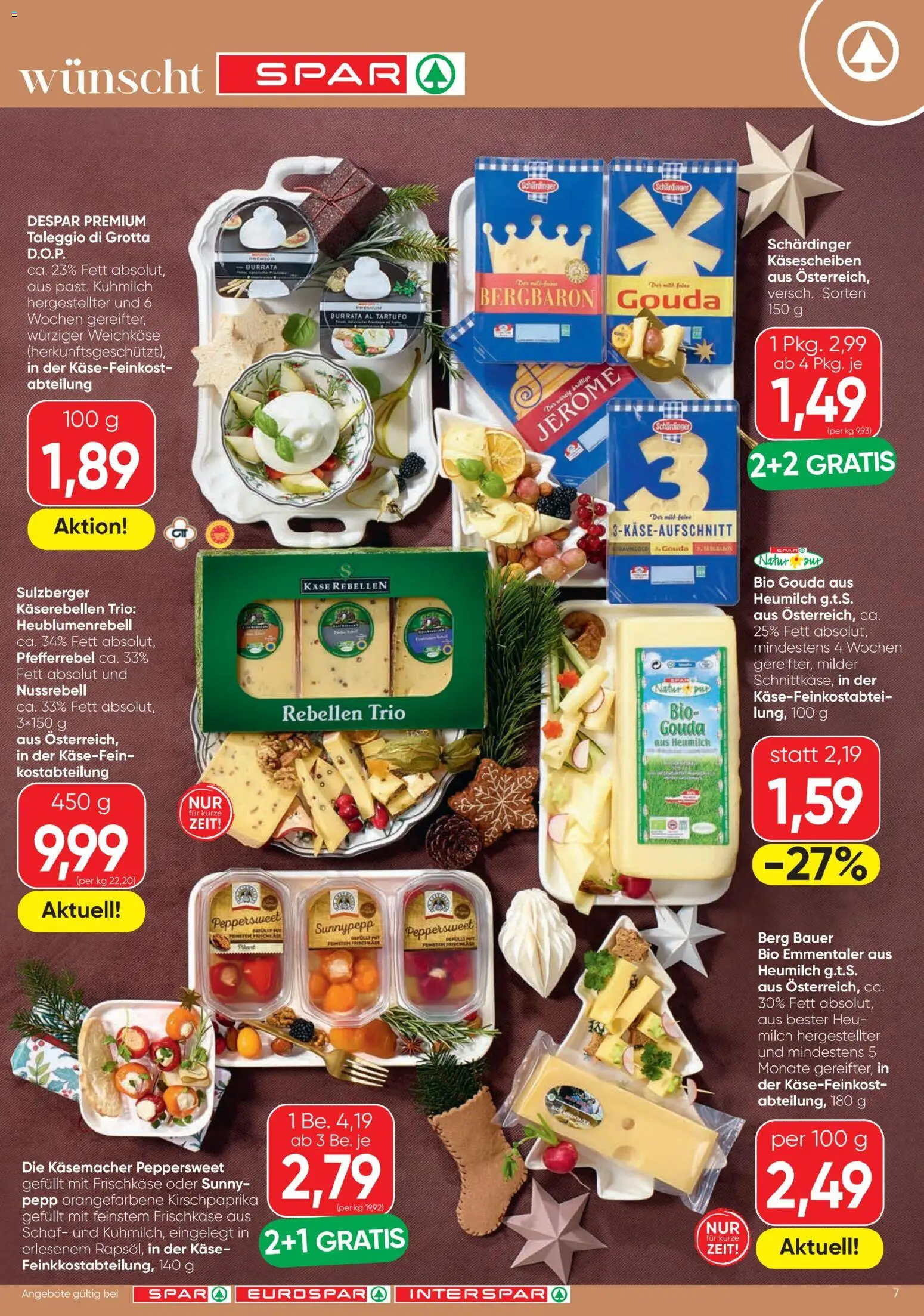 Spar Sparkling Moments gültig ab 23.12.2025 | Seite: 7 | Produkte: Milch, Käse