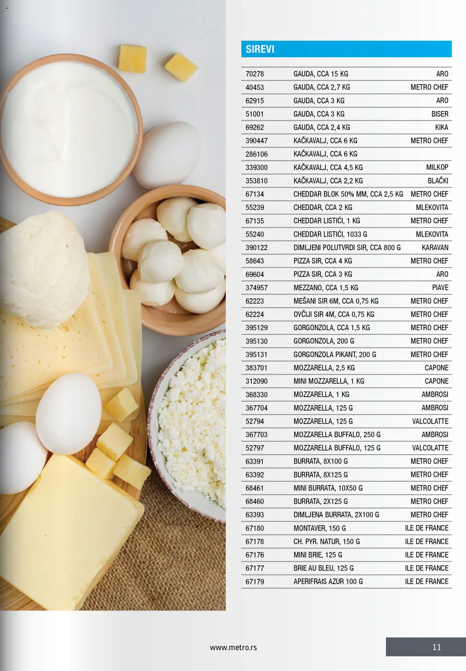 Metro katalog - važi od 28.11.2025 | Strana: 11 | Proizvode: Sir, Mozzarella