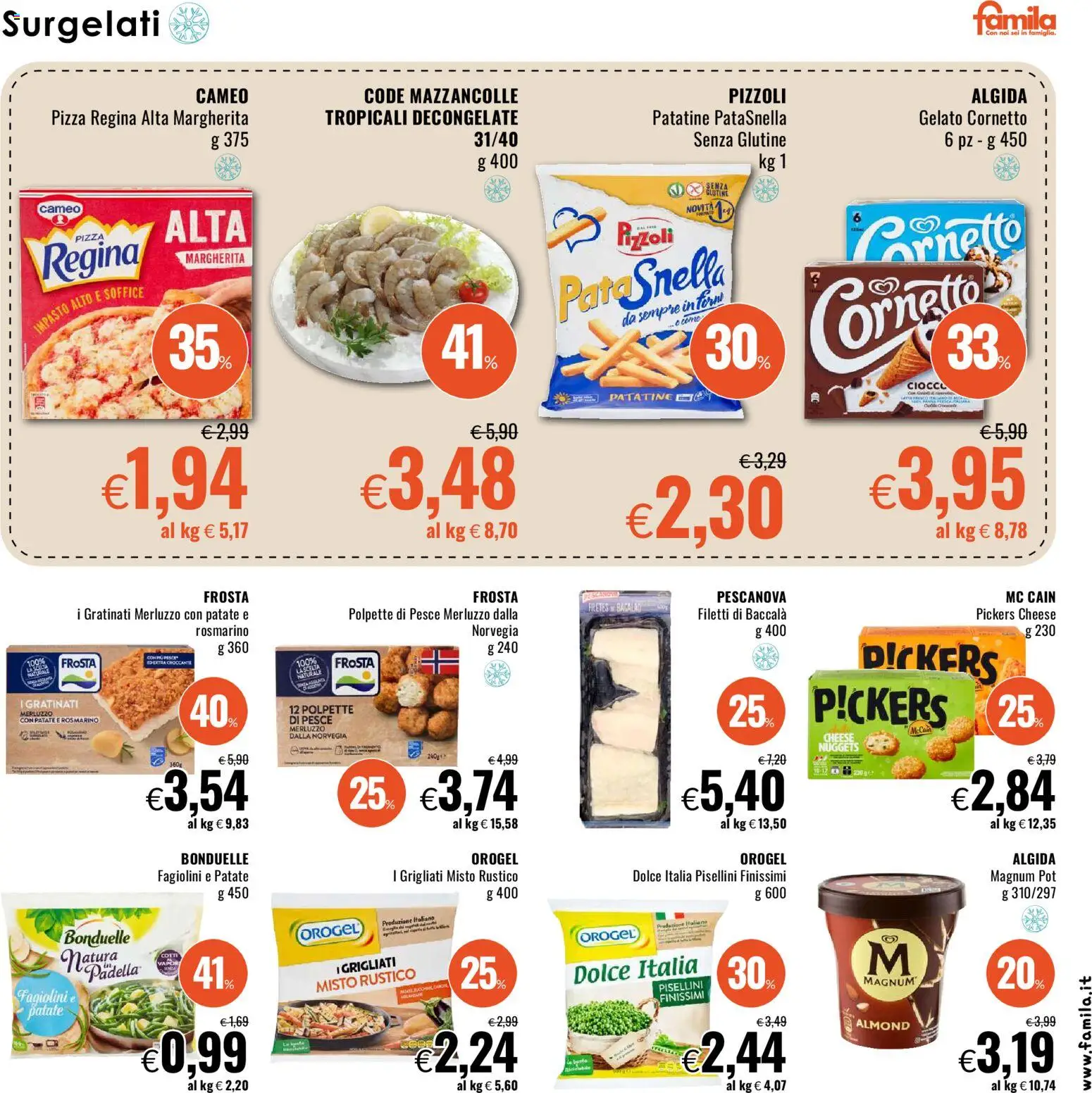 Volantino Famila del 08.01.2026 | Pagina: 7 | Prodotti: Pesce, Merluzzo, Fagiolini, Polpette