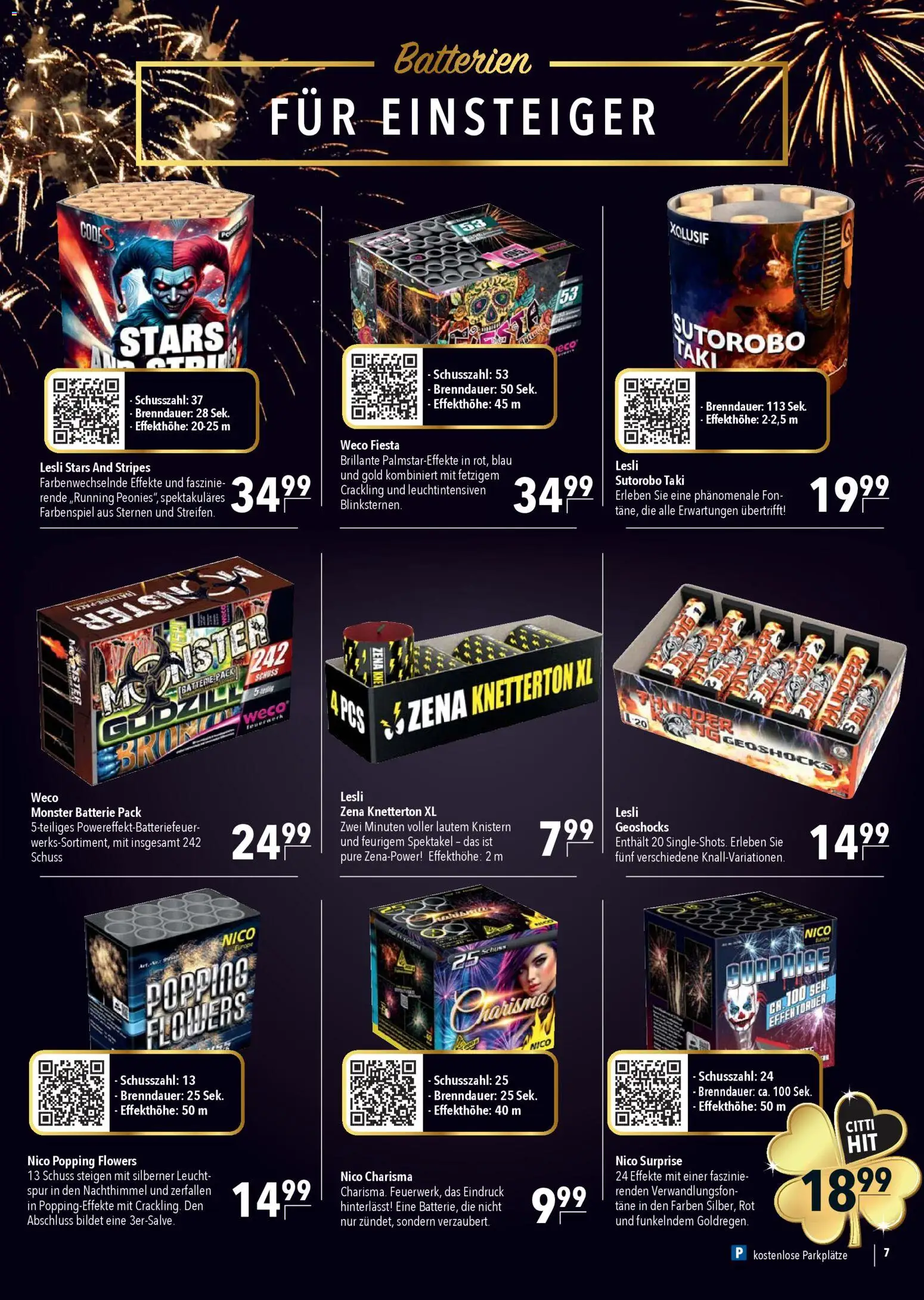 CITTI Markt  Silvester Feuerwerk – gültig ab 27.12.2025 | Seite: 7 | Produkte: Batterien, Batterie, Monster