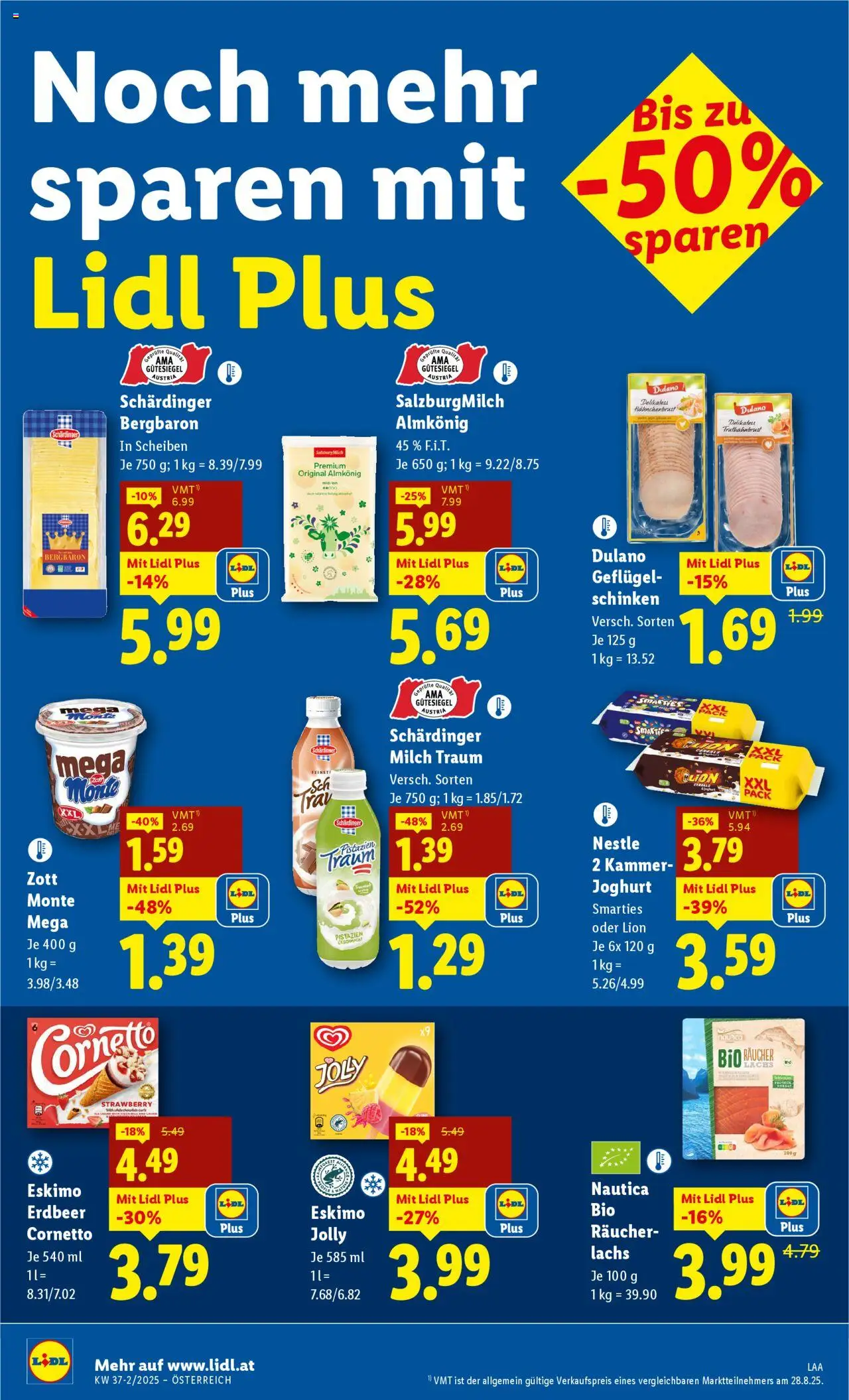 Lidl Flugblatt - Altenmarkt im Pongau, St. Johann im Pongau, Zell am See gültig ab 11.09.2025 | Seite: 12 | Produkte: Milch, Joghurt, Schinken