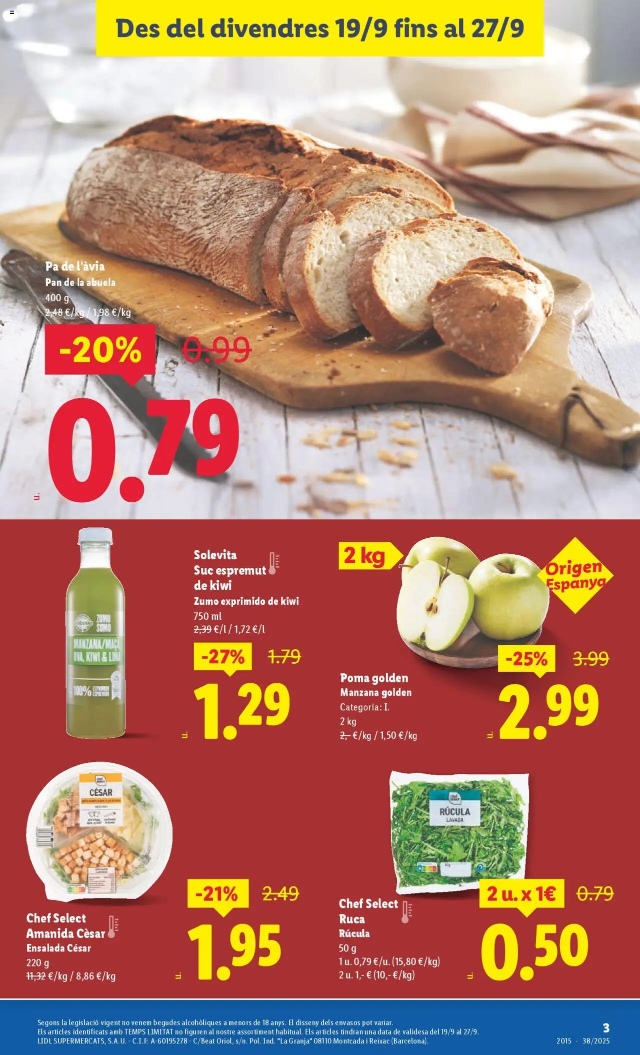 Lidl - La Guixa │ válido desde el 19.09.2025 | Página: 3 | Productos: Kiwi, Ροζ πιπέρι, Manzana, Apple