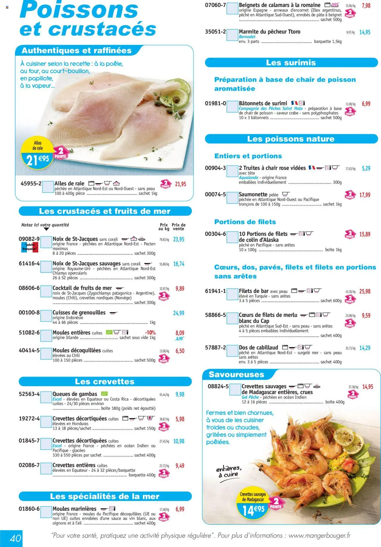  | Page: 40 | Produits: Fruits de mer, Poids, Crevettes, Noix