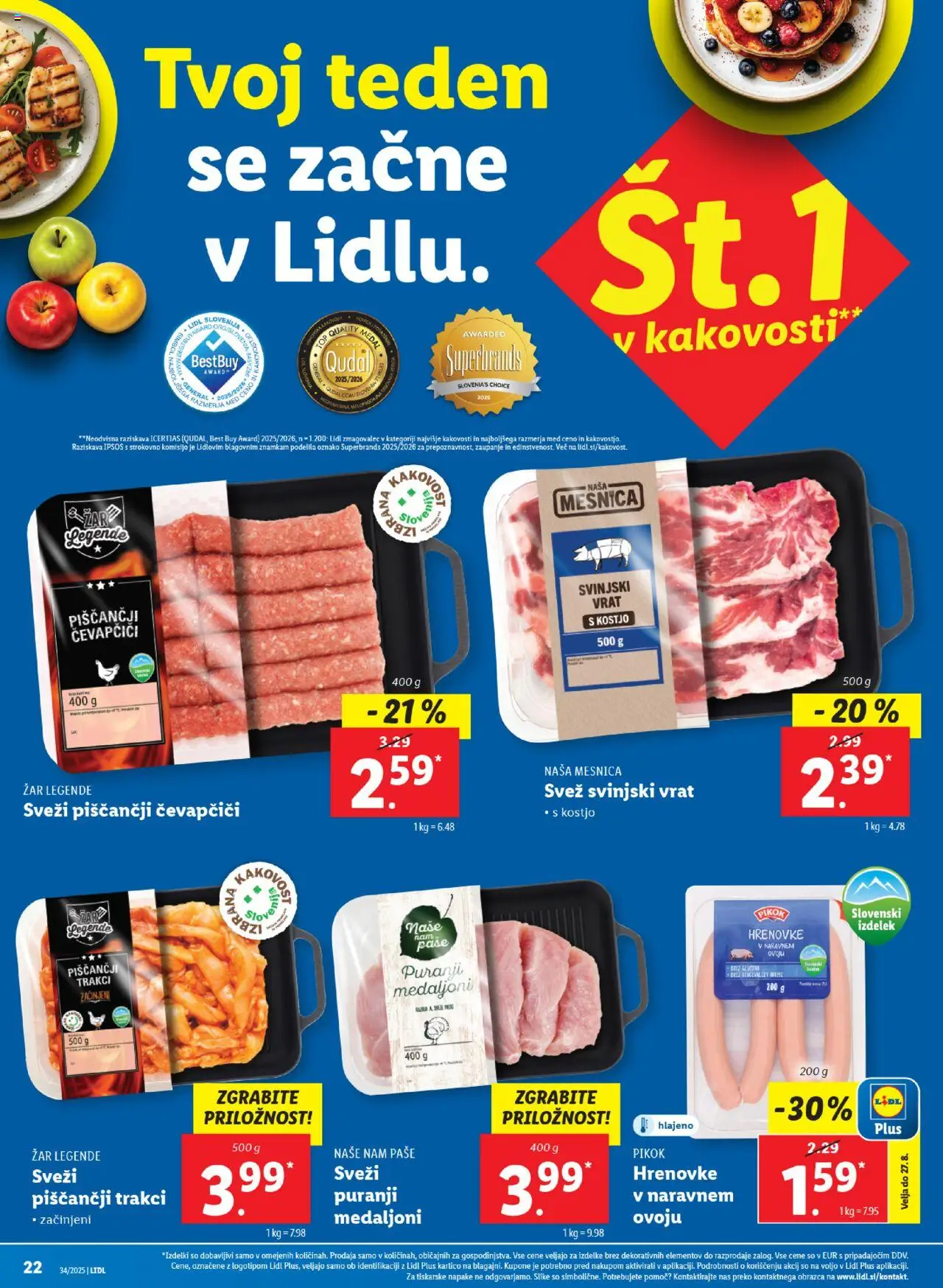 Lidl katalog │ velja od 21.08.2025 | Stran: 38 | Izdelki: Hrenovke, Čevapčiči, Zar