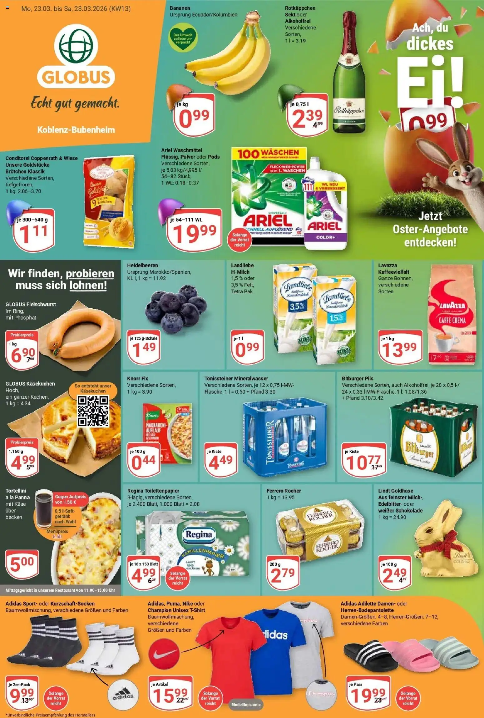 Globus prospekt Koblenz-Bubenheim	 – gültig ab 23.03.2026 | Seite: 5 | Produkte: Bitburger, Milch, Pils, Toilettenpapier