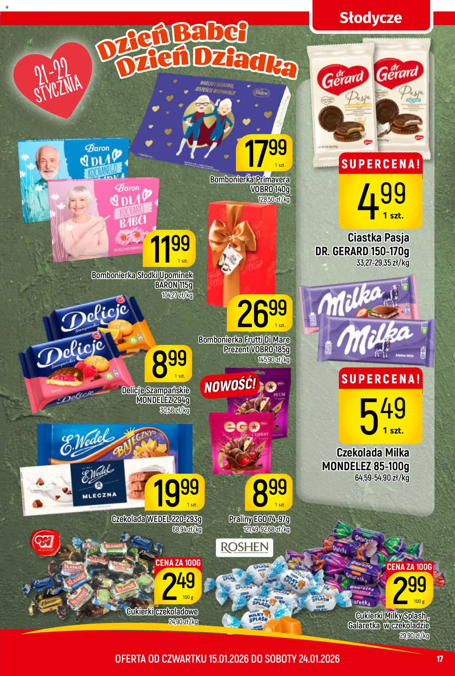 Piotruś Pan Gazetka od 15.01.2026 | Strona: 17 | Produkty: Słodycze, Bombonierka, Milka, Cukierki