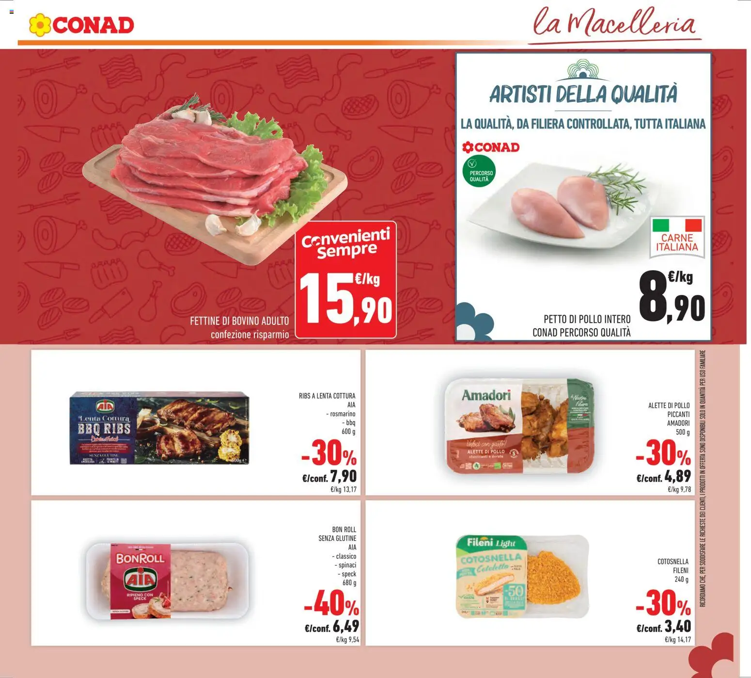 Volantino Conad del 14.01.2026 | Pagina: 23 | Prodotti: Bovino, Petto di Pollo, Rosmarino, Pollo