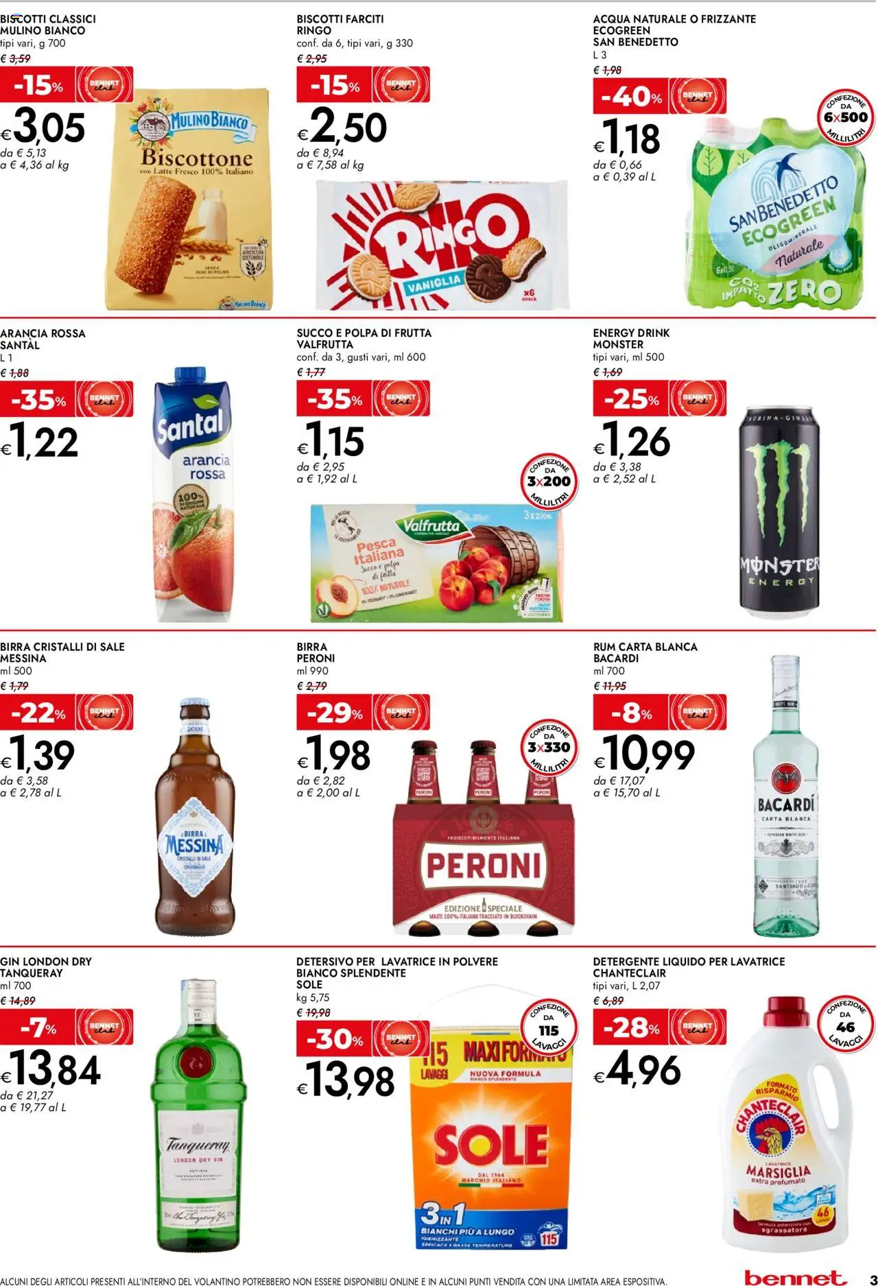 Volantino bennet del 04.08.2025 | Pagina: 3 | Prodotti: Succo, Gin, Sale, Rum